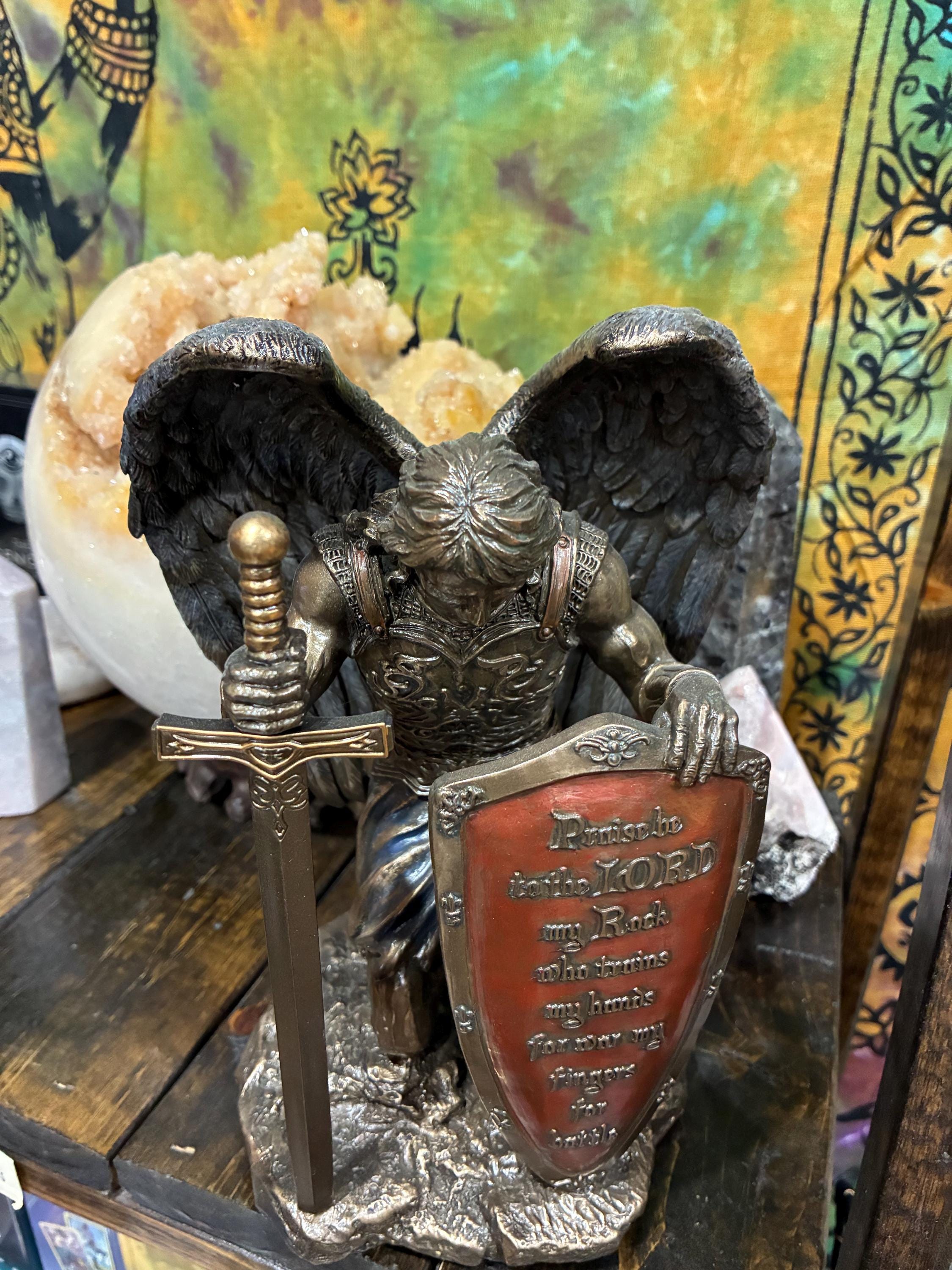 St. Michael Archangel Statue – Bronze Finish, Christian Decor