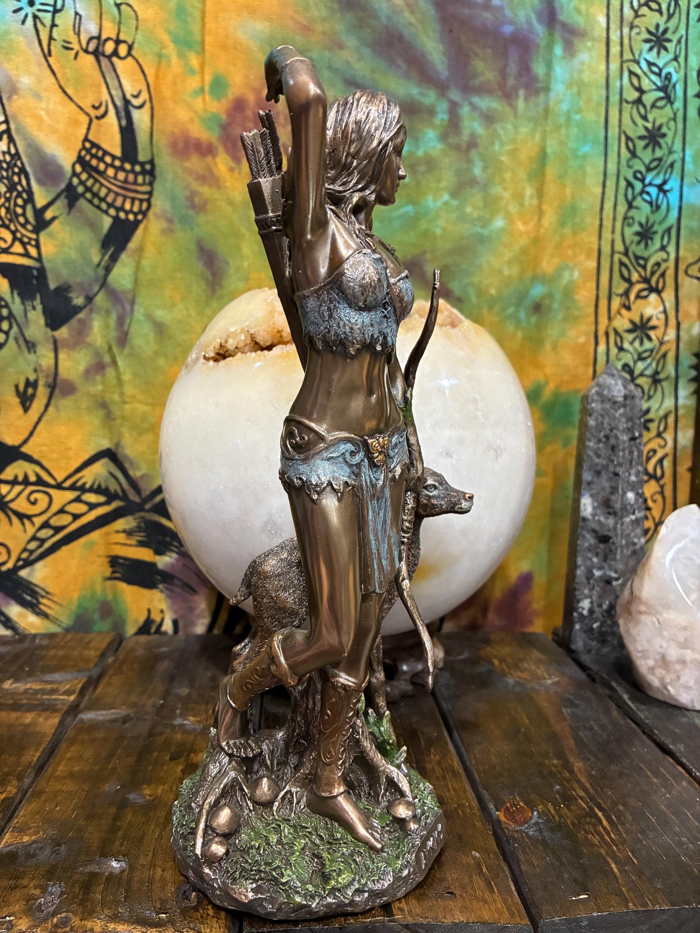Artemis Statue — 9 7/8” (Greek Goddess of the Hunt Altar Decor