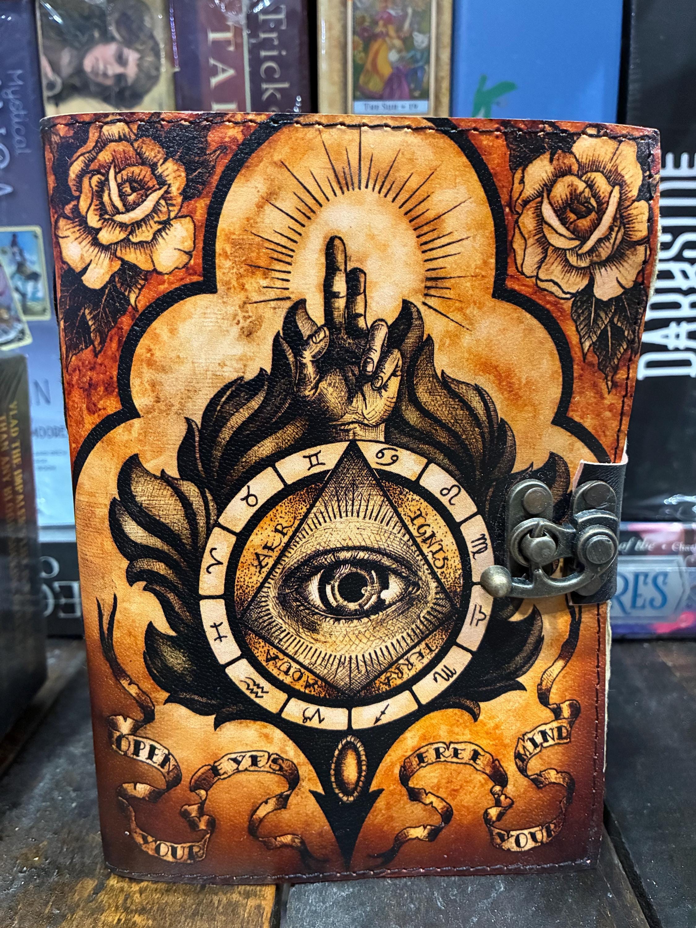 Evil eye black journal handmade pressed paper