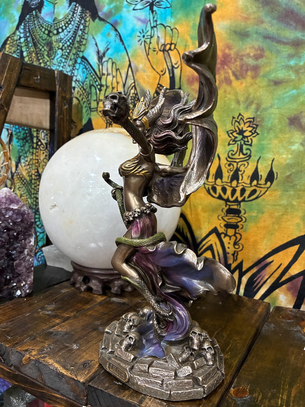 Lilith Statue Veronese Design | Cold Cast Resin Dark Goddess Figurine | Gothic Altar Decor