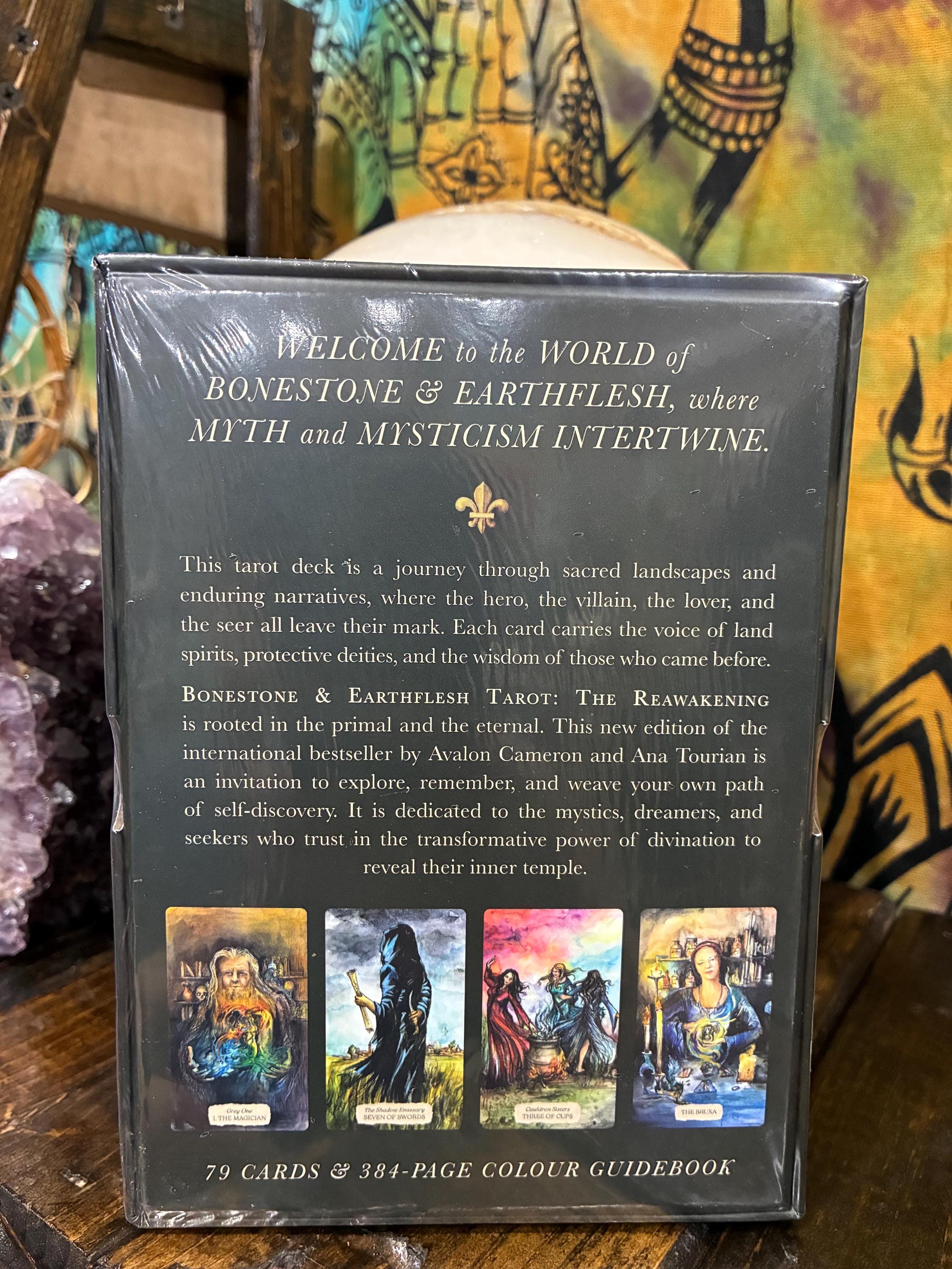 Bonestone & Earthflesh Tarot The Reawakening | Avalon Cameron + Ana Tourian | 79 Cards + 384 Page Full Color Guidebook | Mythic Fantasy Taro