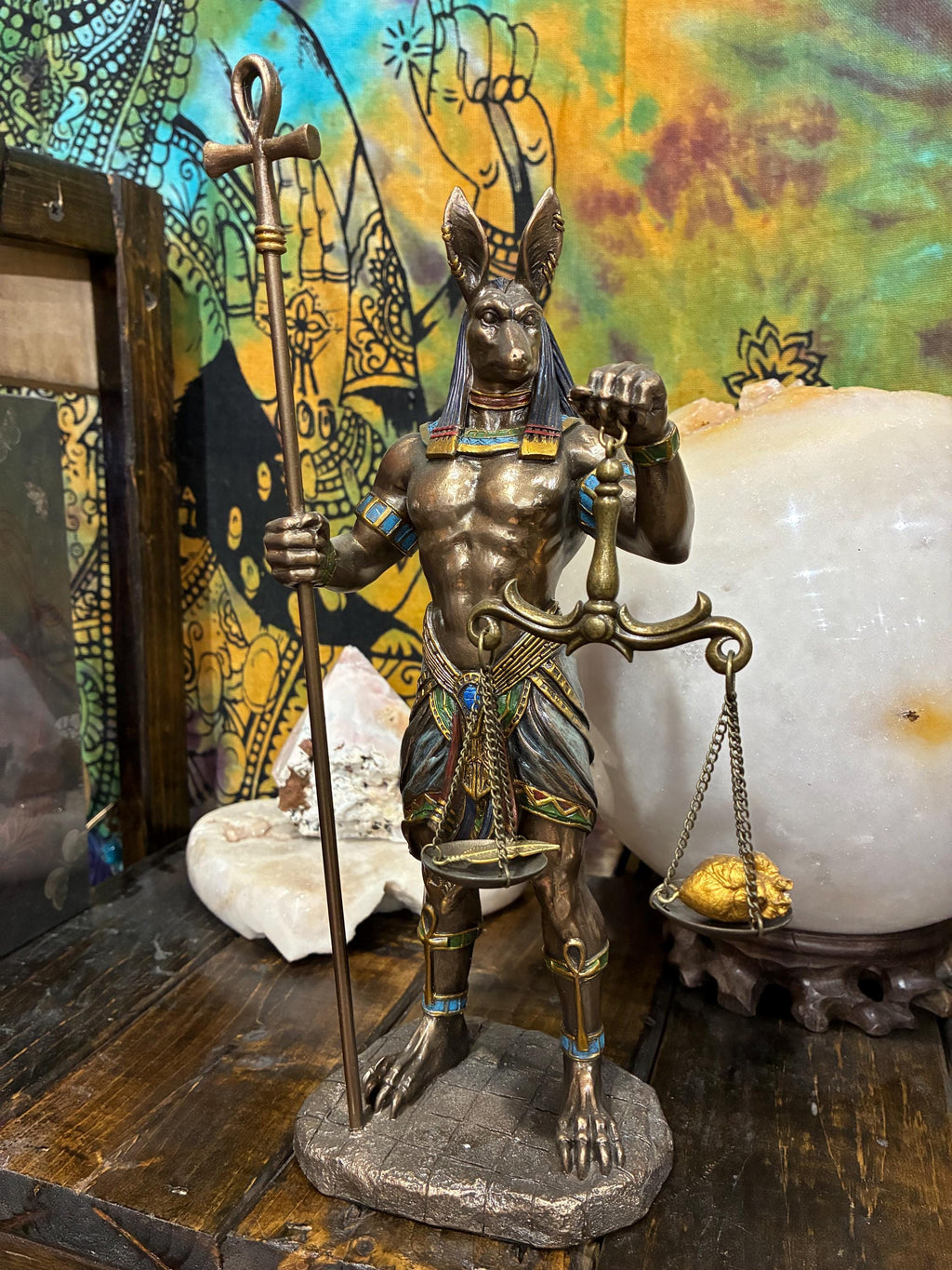 Anubis Statue – Bronze Finish Gothic Altar Decor, Egyptian Mythology Jackal God