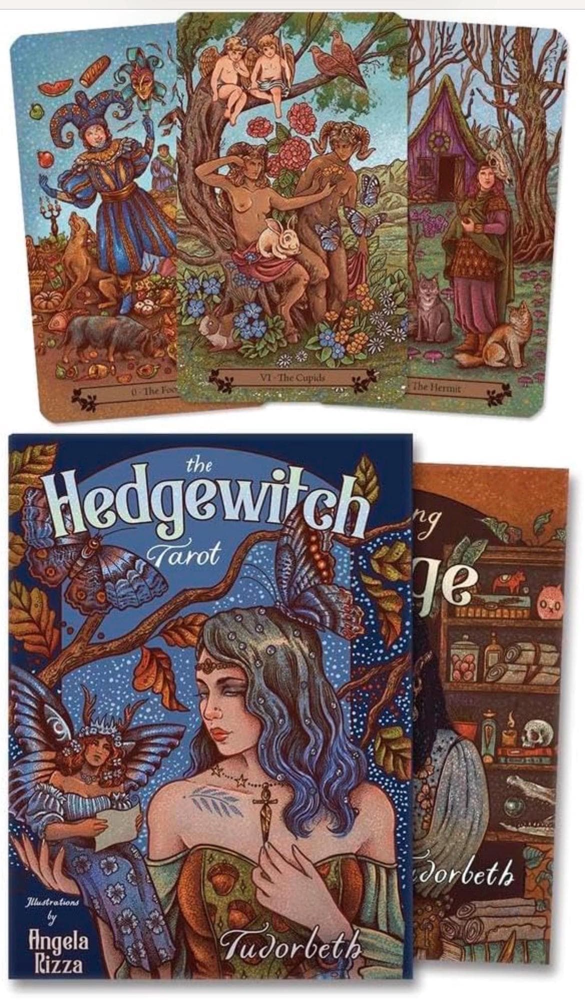 Hedgewitch Tarot Deck | Tudorbeth, Angela Rizza | Linen Cards, Color Guidebook (RWS Based)