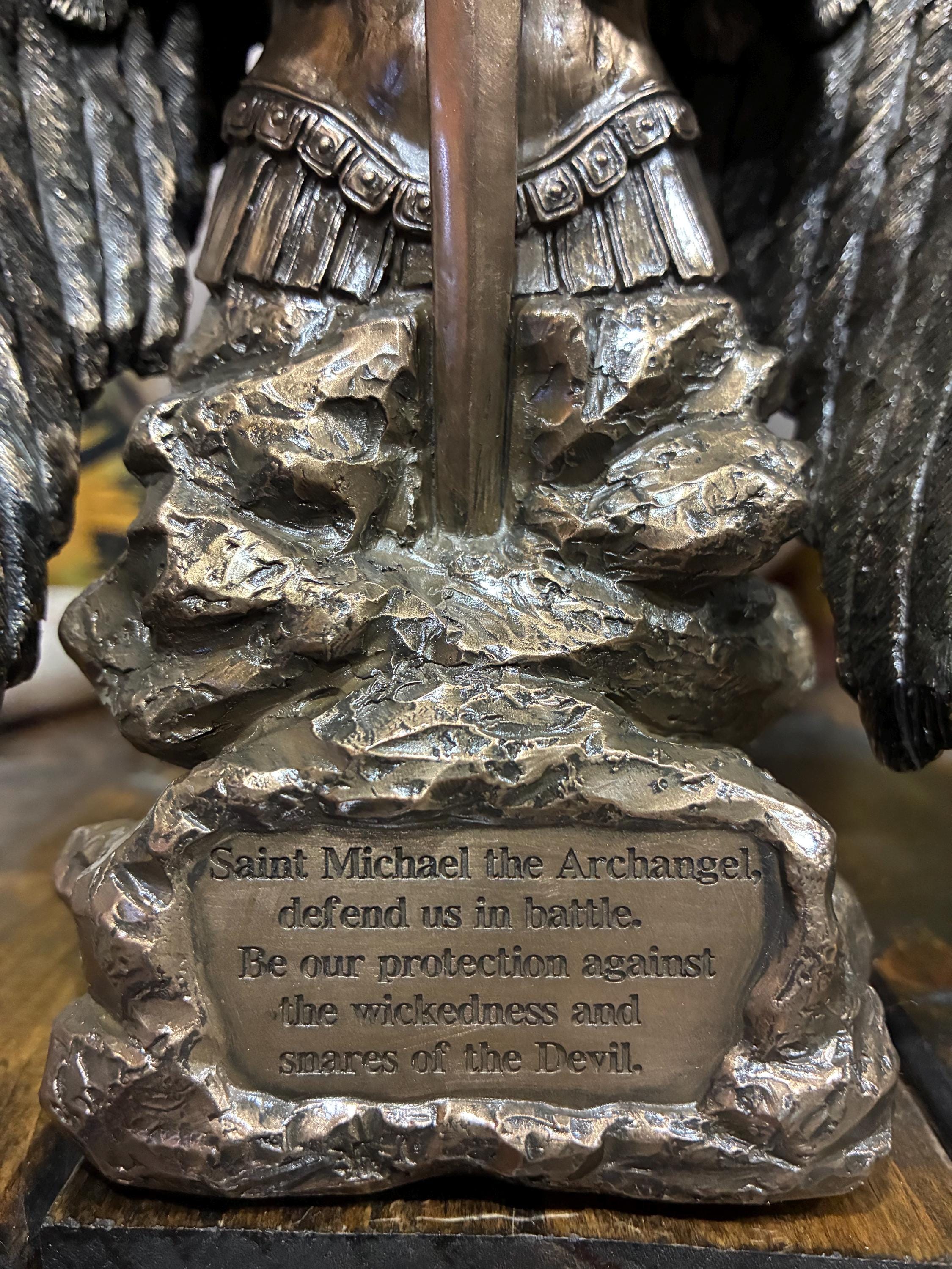 St Michael Archangel Statue | Bronze Finish, Protection Prayer