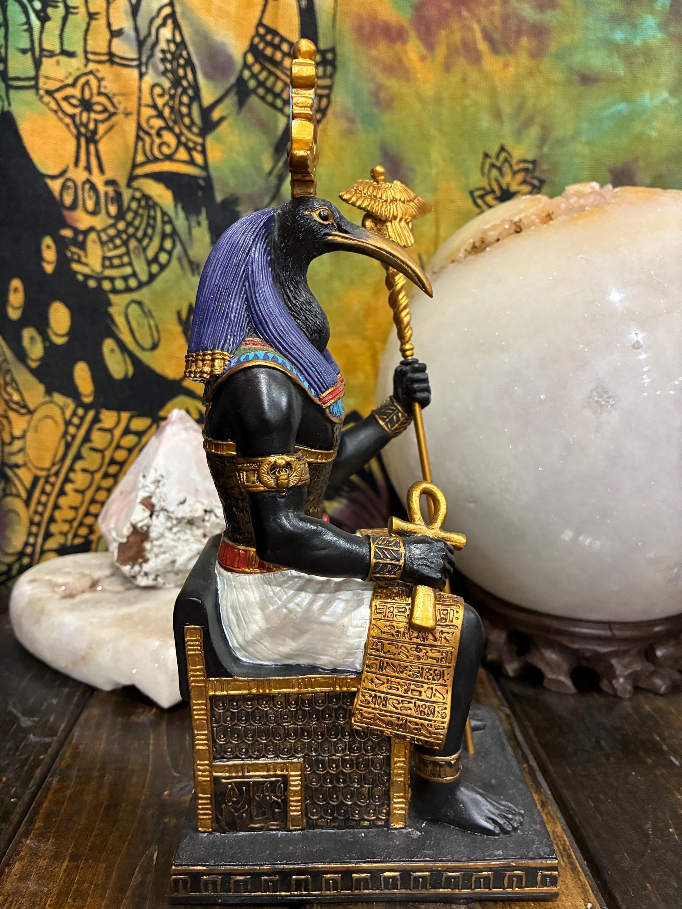 Thoth Statue | Egyptian God of Wisdom, Writing & Magic | Bronze Finish Altar Decor