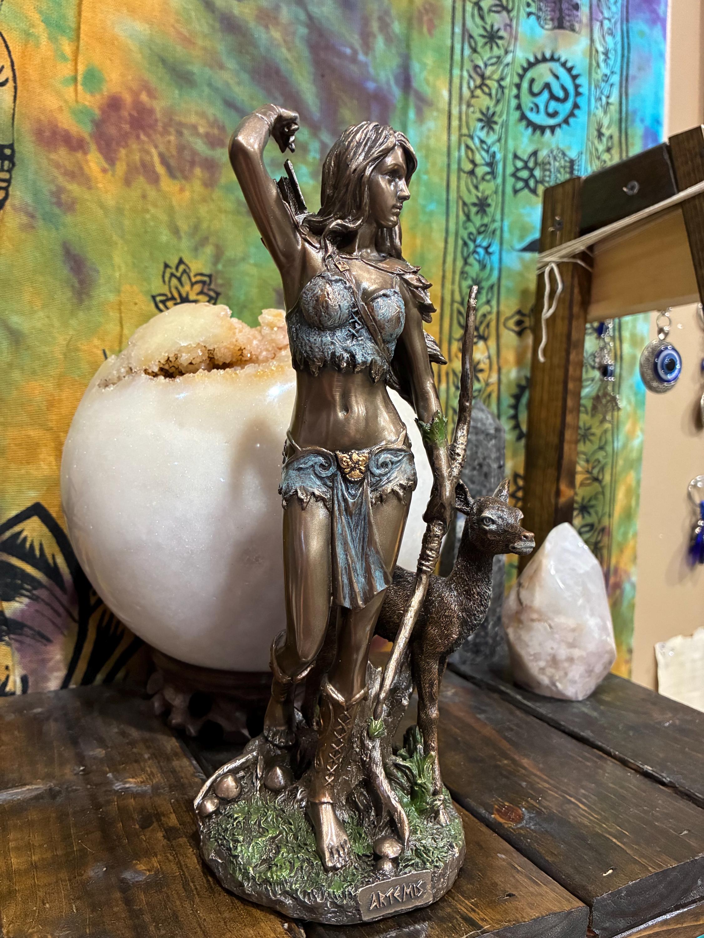 Artemis Statue — 9 7/8” (Greek Goddess of the Hunt Altar Decor