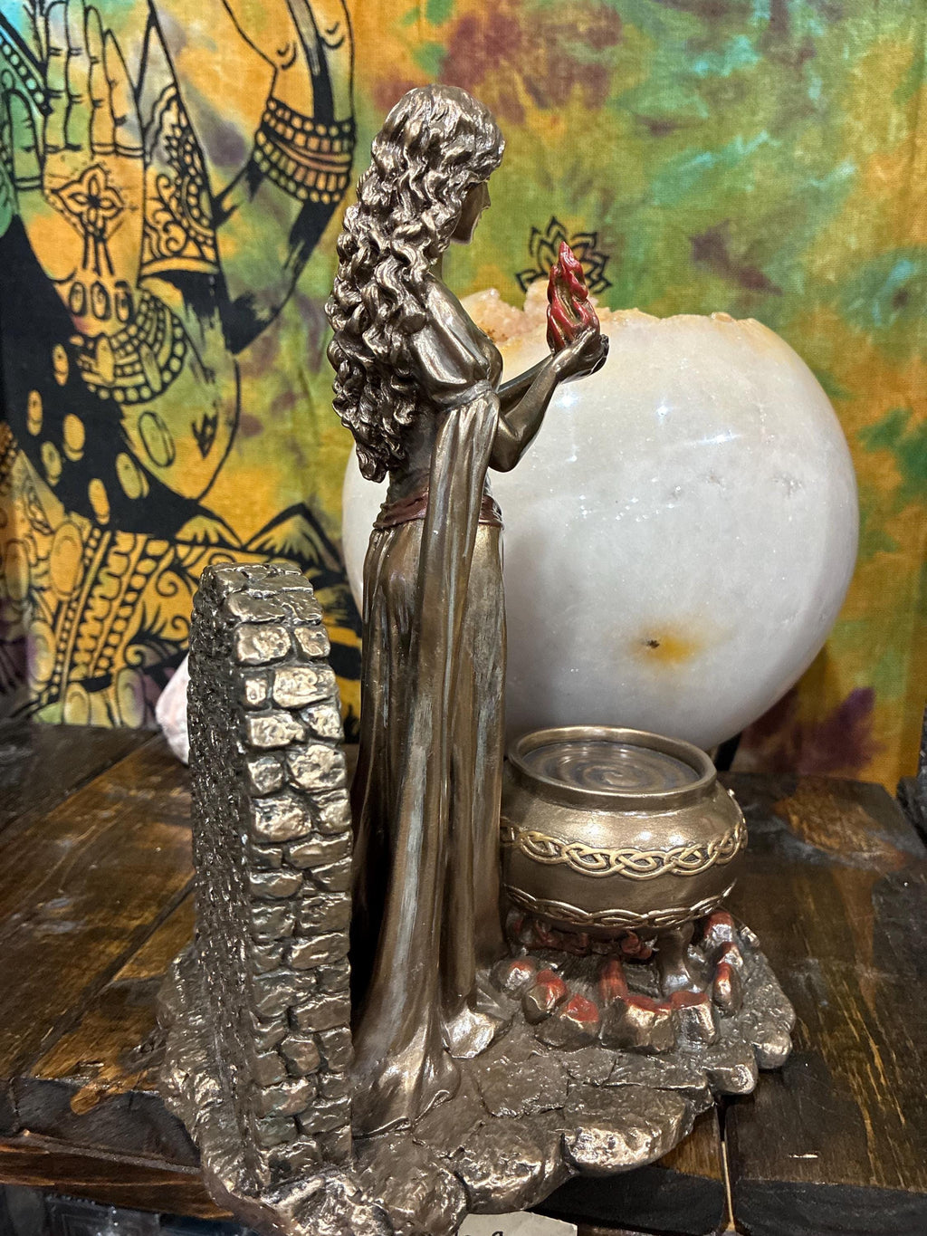 Brigid Statue 9 3/4" | Celtic Goddess Fire, Inspiration, Cauldron Altar Decor