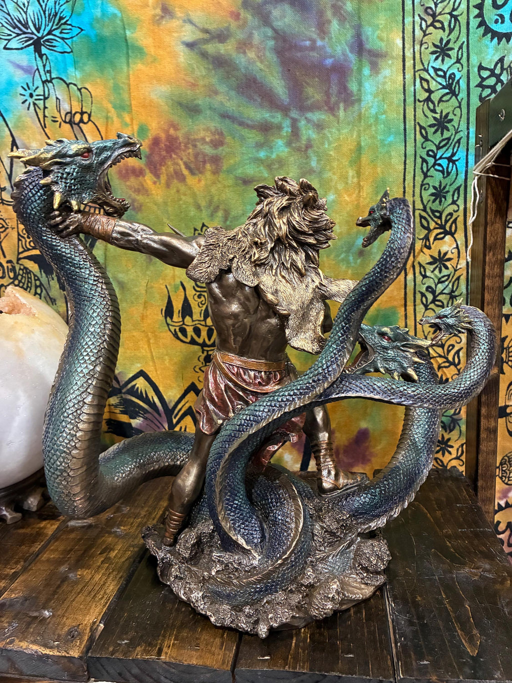 Hercules Statue 12 1/2 Inch | Greek Mythology Decor | Hercules vs Hydra Figurine | Heracles Statue | Strength Courage Gift