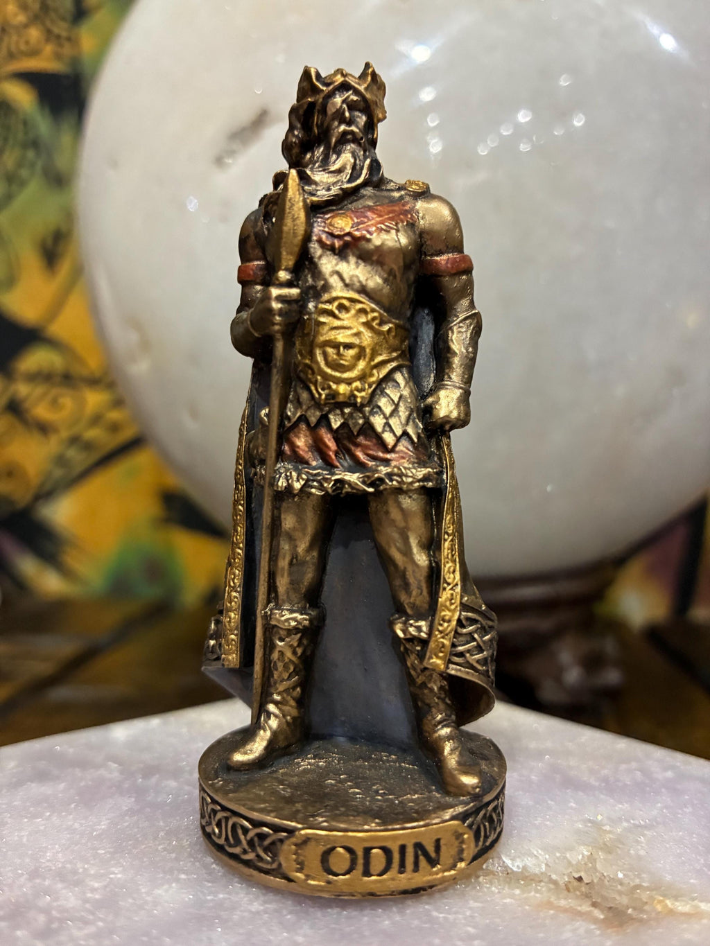 Odin Statue — 3 3/8” | Norse Allfather Figurine | Viking Altar Decor | Wisdom, Protection & Guidance | Spiritual Gift