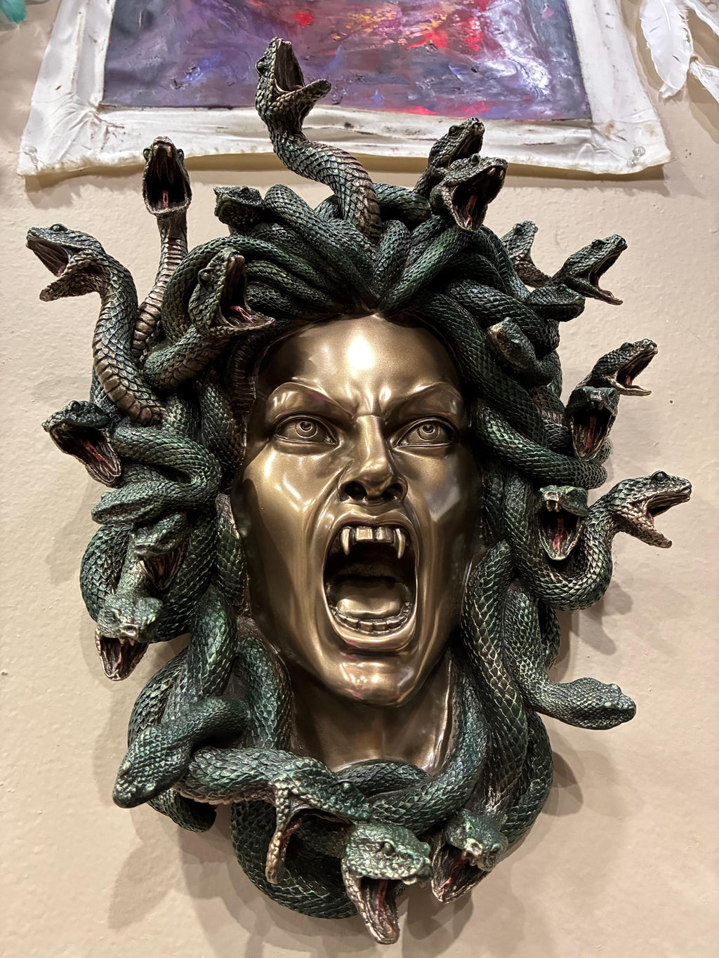Medusa Wall Sculpture | Gothic Mythology Snake Hair Decor
