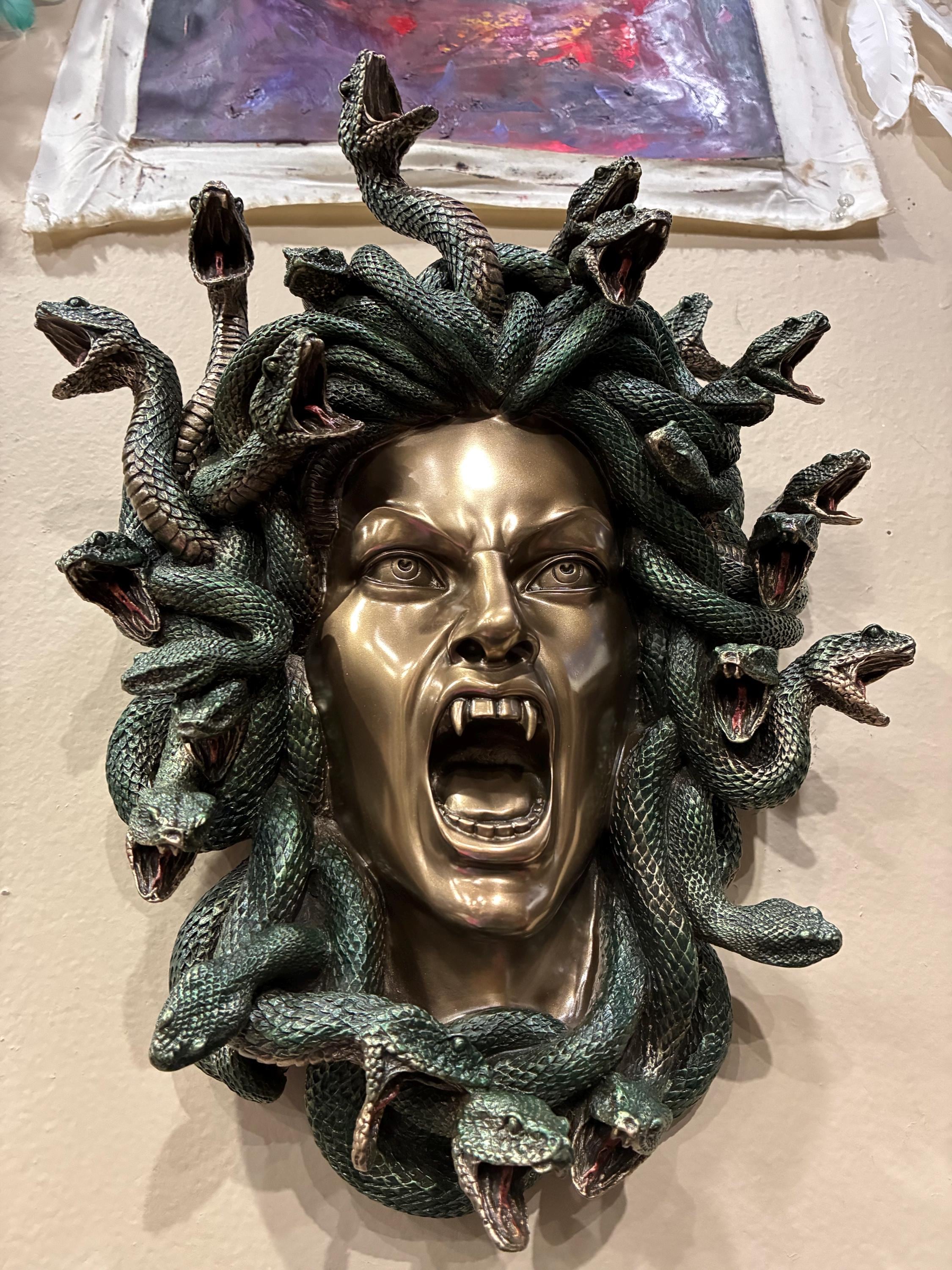 Medusa Wall Sculpture | Gothic Mythology Snake Hair Decor