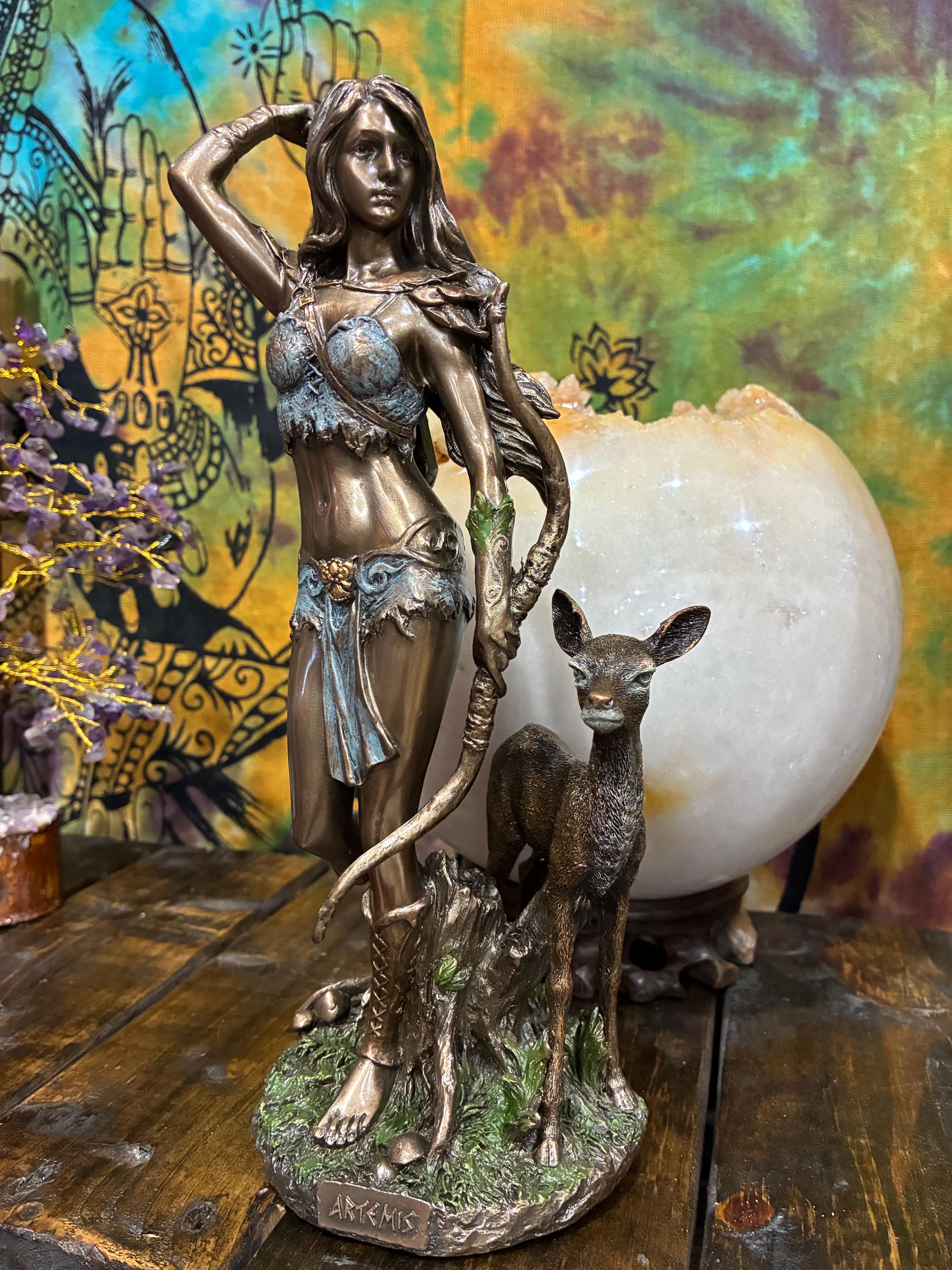 Artemis Statue — 9 7/8” (Greek Goddess of the Hunt Altar Decor