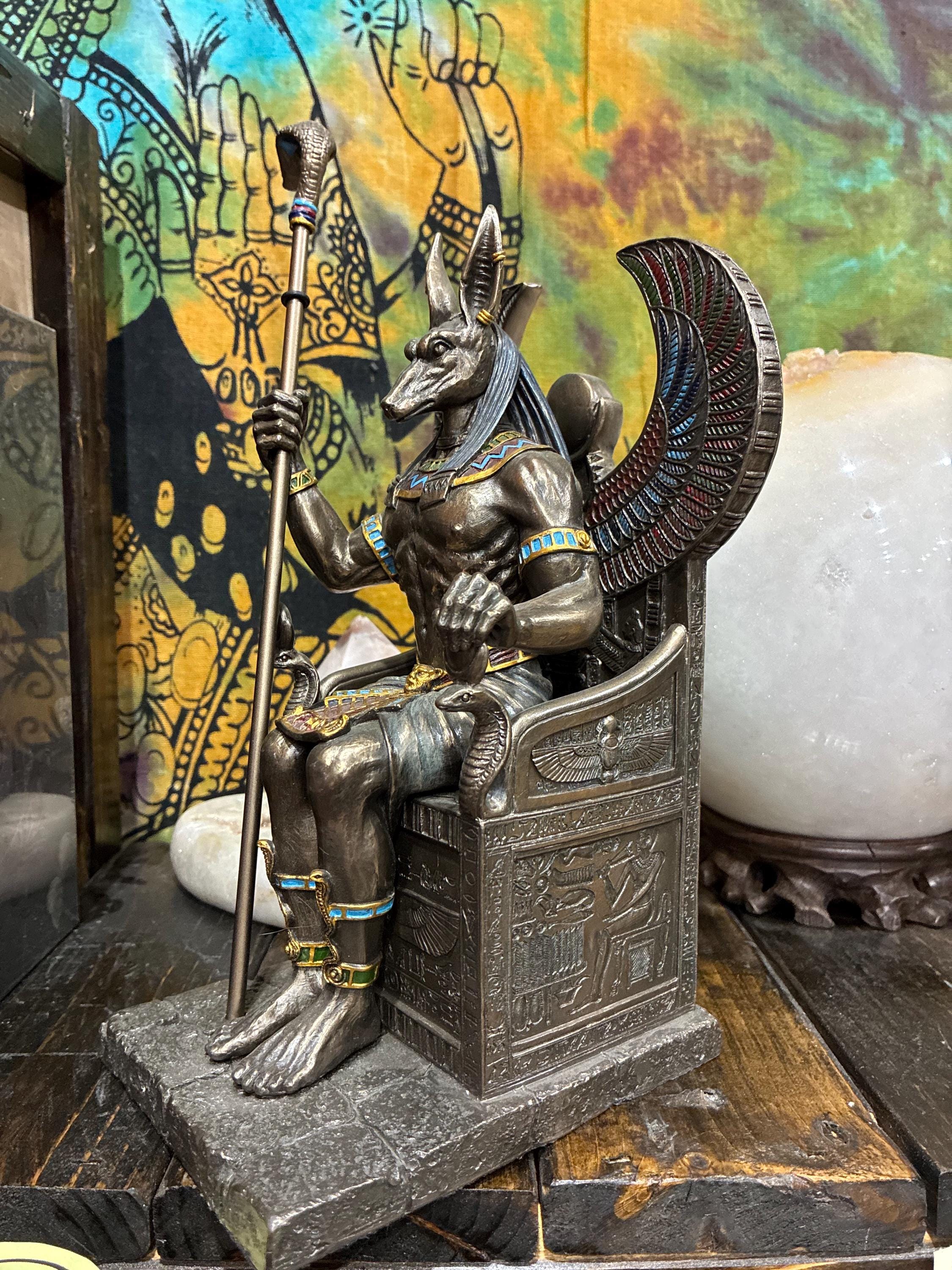 Anubis Statue on Throne | 11" Egyptian God Altar Decor