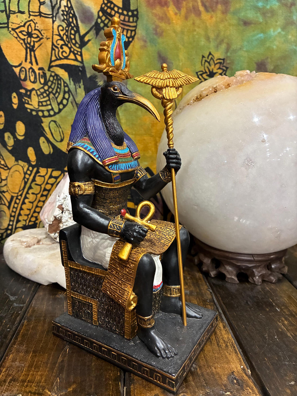 Thoth Statue | Egyptian God of Wisdom, Writing & Magic | Bronze Finish Altar Decor