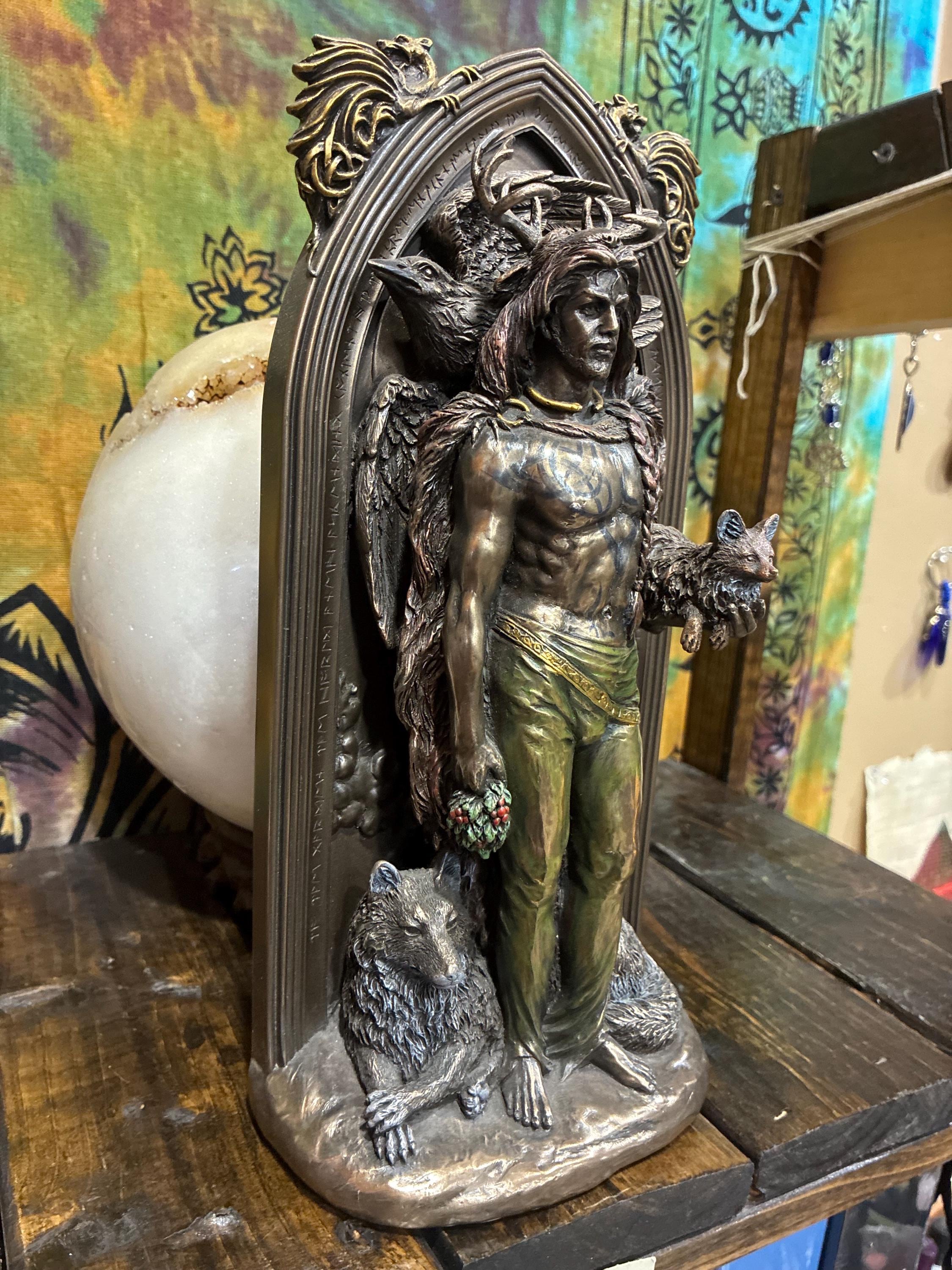 The Druid Statue – Nature Wisdom, Protection & Earth Magic | Pagan Altar Decor | Celtic Guardian, Spiritual Gift