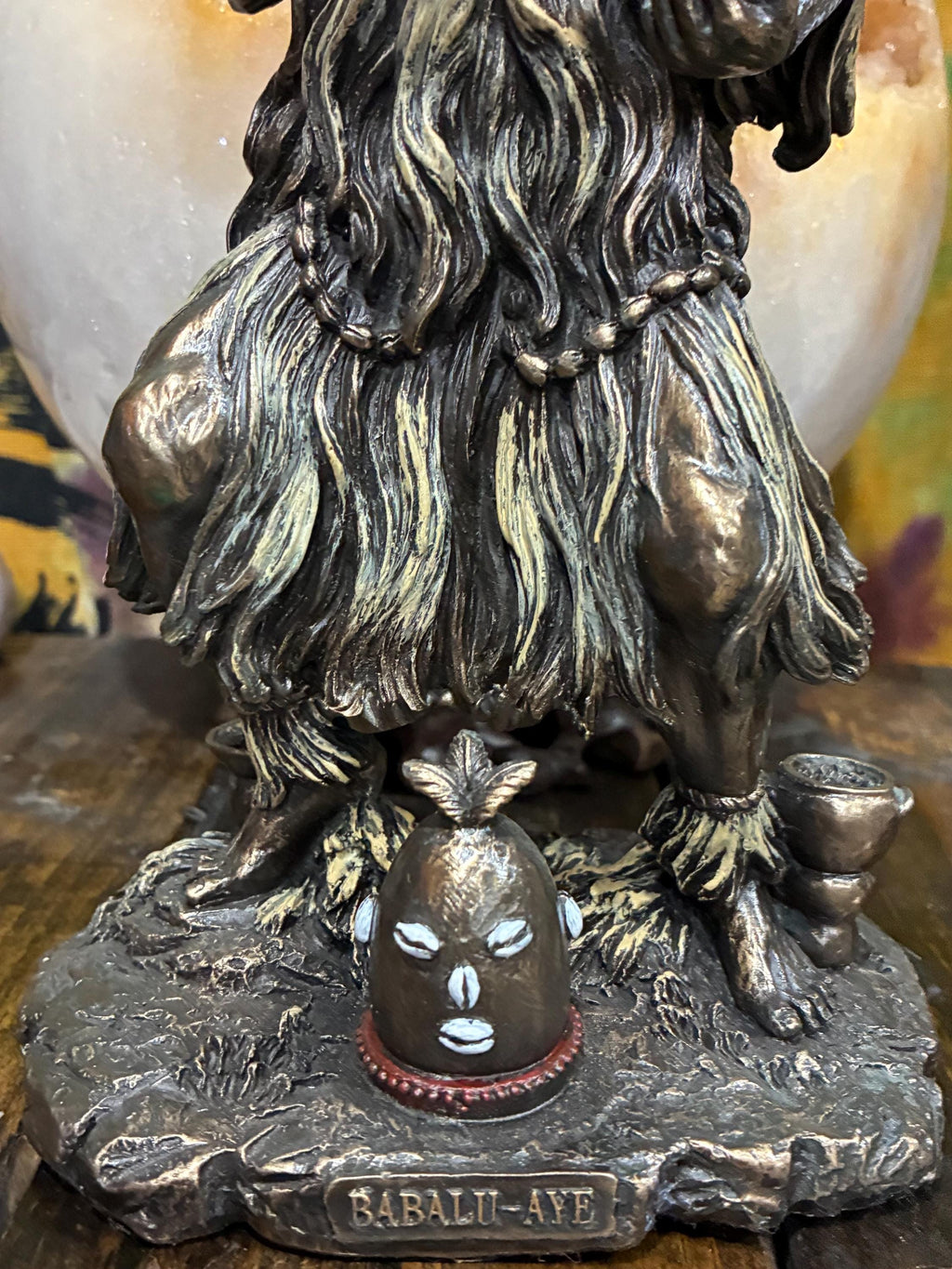 Babalu-Aye Statue | Bronze Finish Orisha Altar Decor, 9.375"