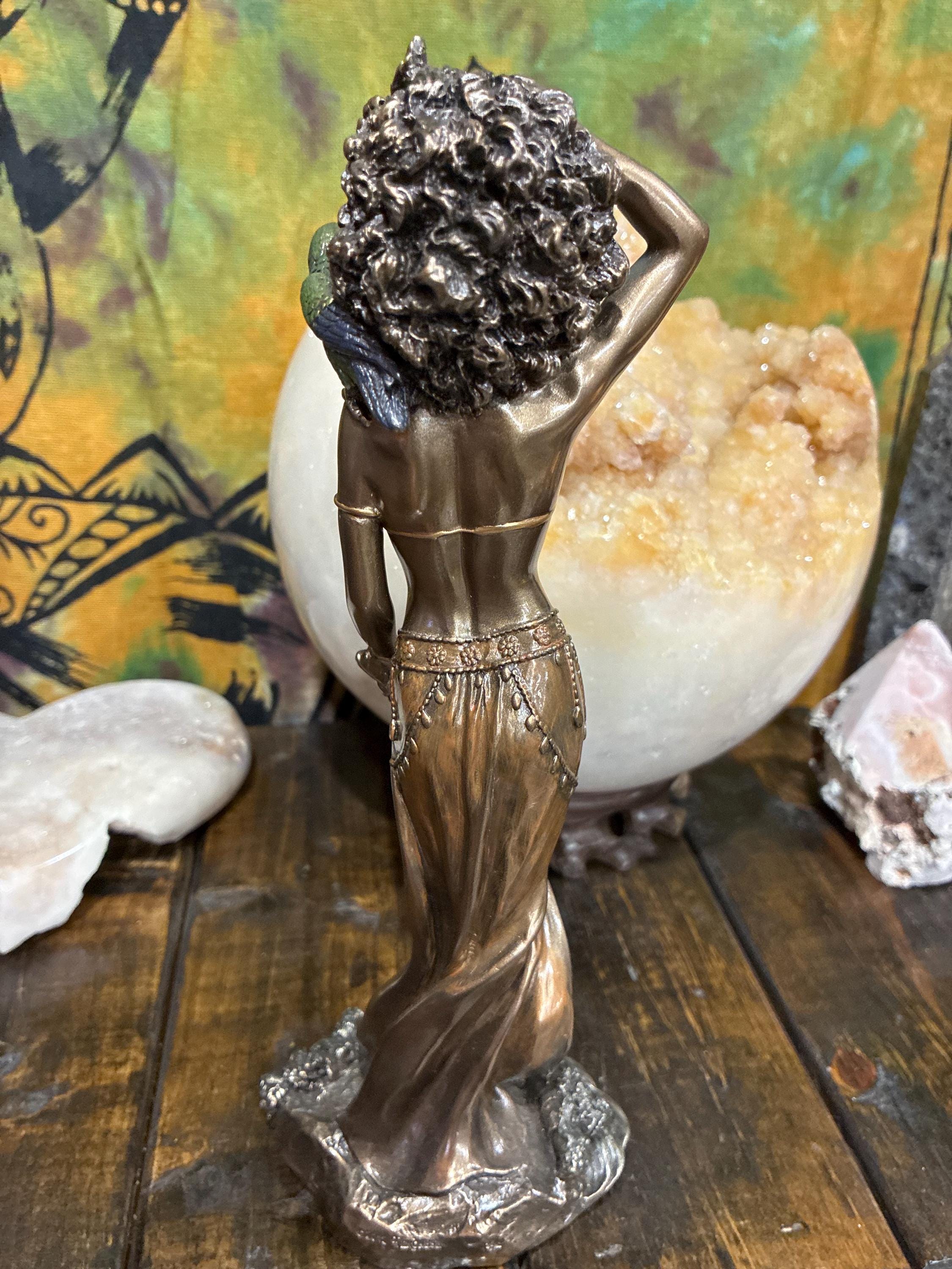 Oshun Statue | Bronze Finish, Yoruba Altar Decor (9.5 inch)