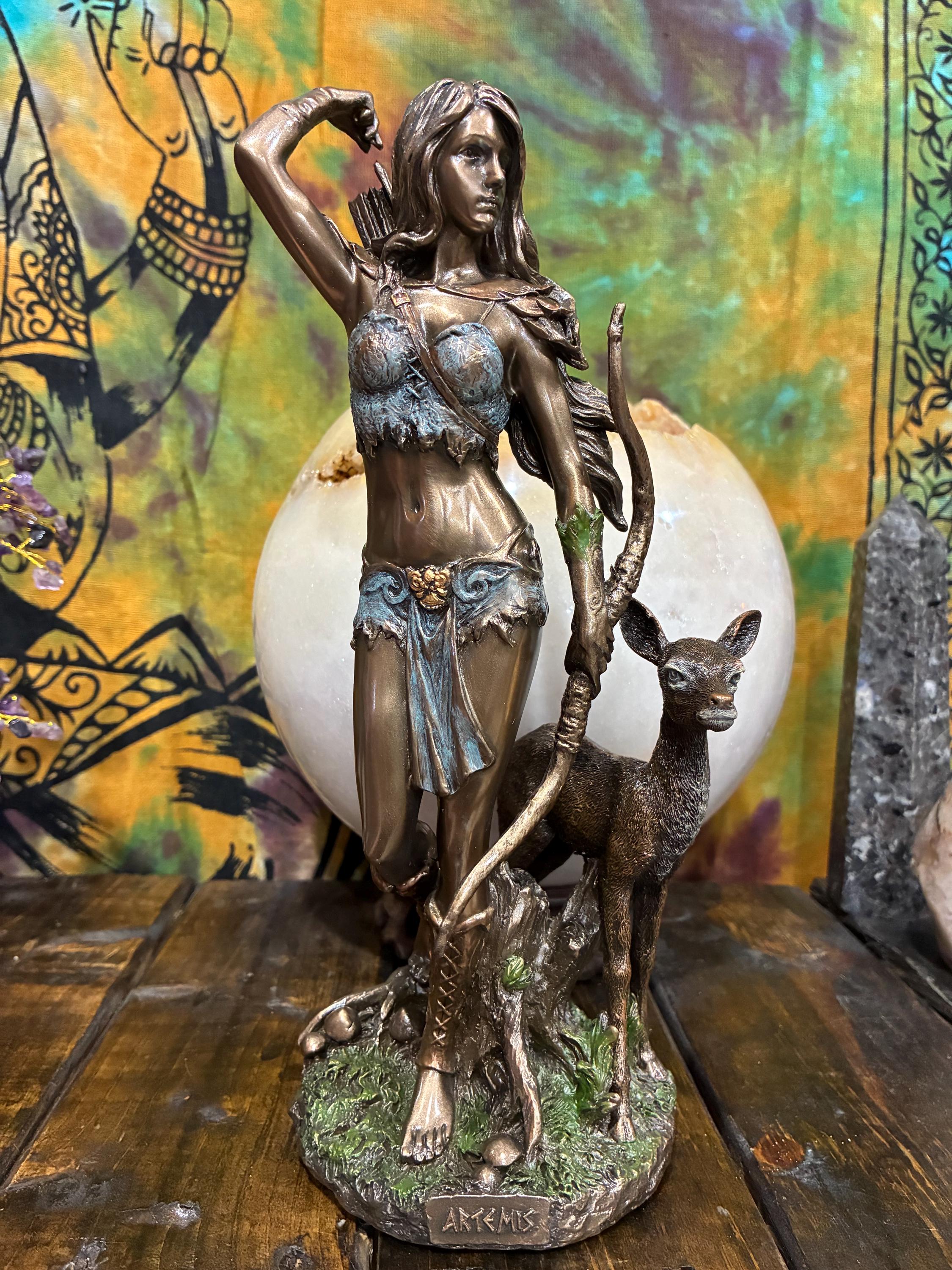 Artemis Statue — 9 7/8” (Greek Goddess of the Hunt Altar Decor
