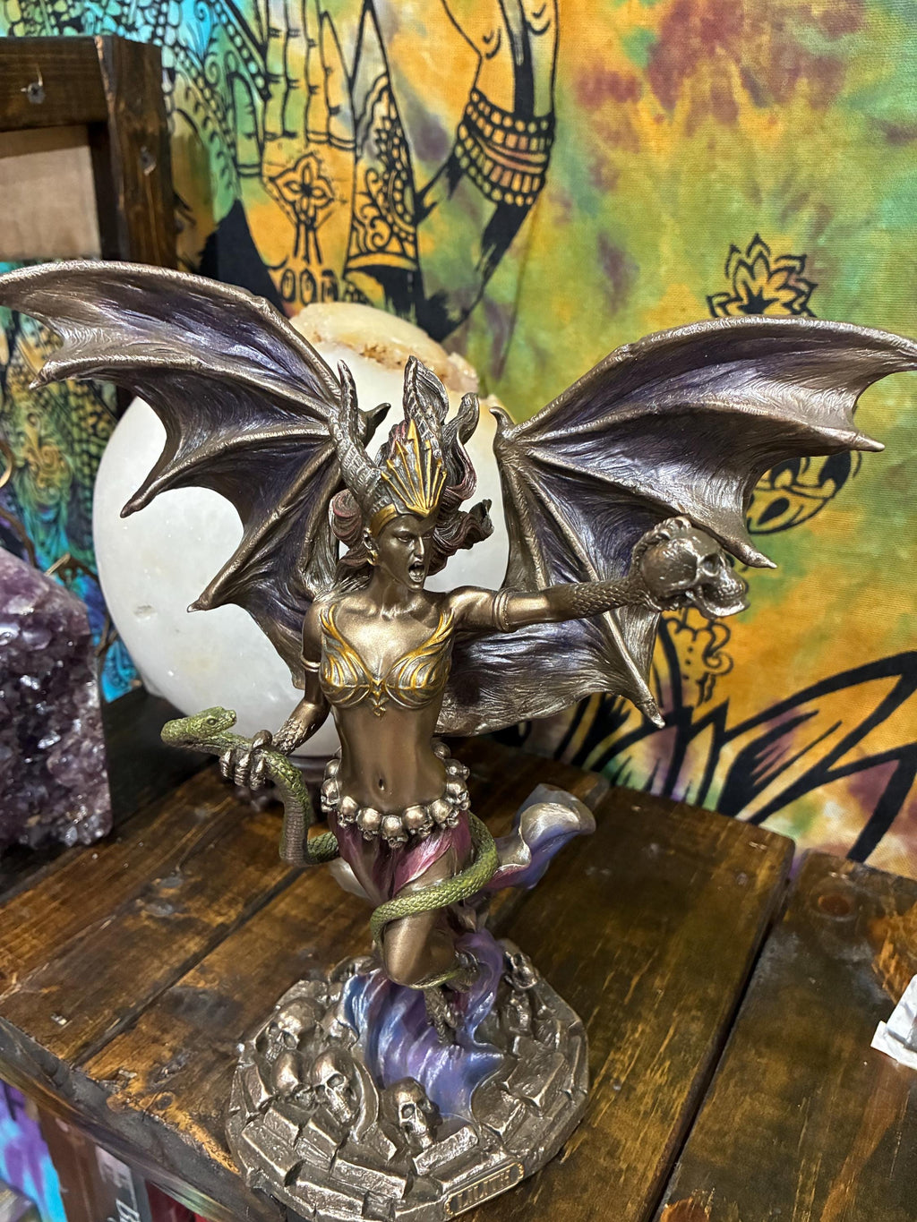 Lilith Statue Veronese Design | Cold Cast Resin Dark Goddess Figurine | Gothic Altar Decor