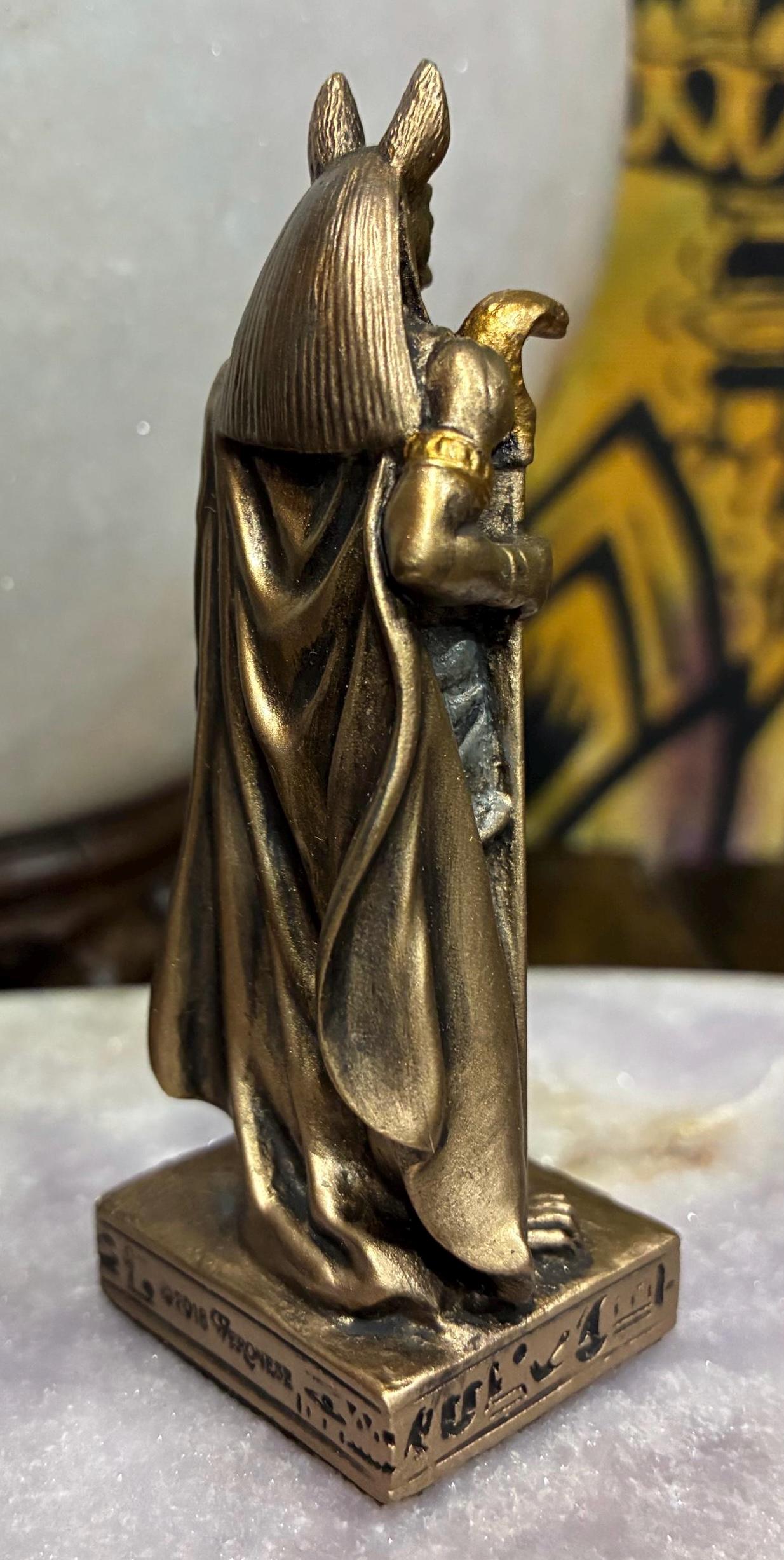 Anubis Statue — 3 1/2” (Mini) | Egyptian Jackal God Figurine | Protection & Ancestor Altar Decor | Spiritual Gift