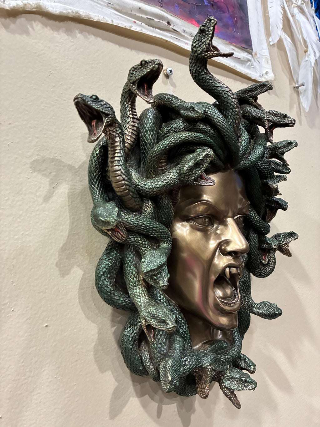 Medusa Wall Sculpture | Gothic Mythology Snake Hair Decor