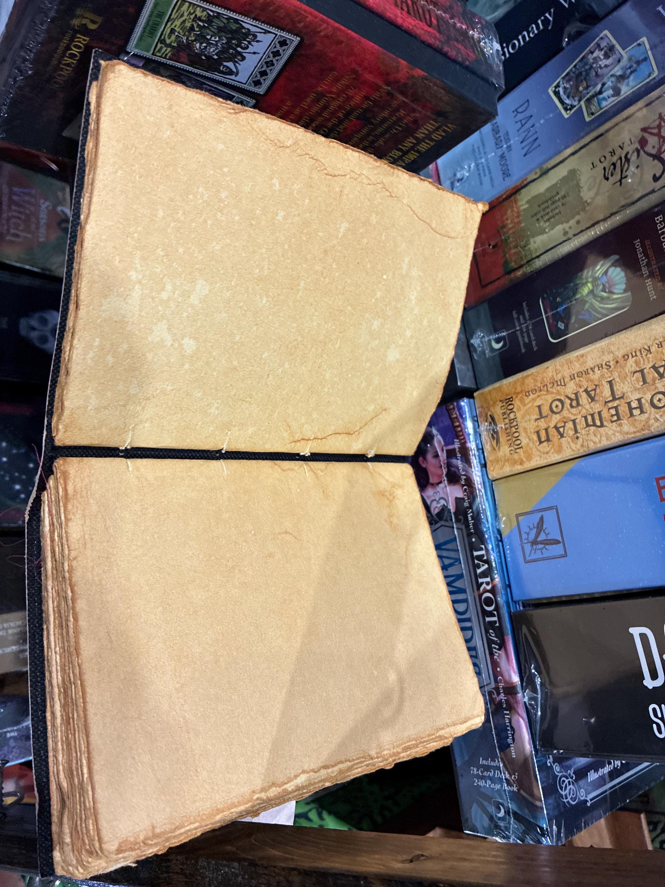 Evil eye black journal handmade pressed paper