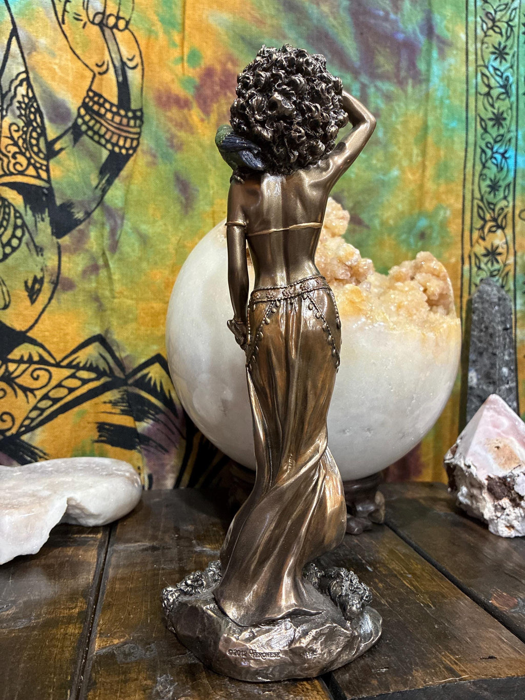 Oshun Statue | Bronze Finish, Yoruba Altar Decor (9.5 inch)