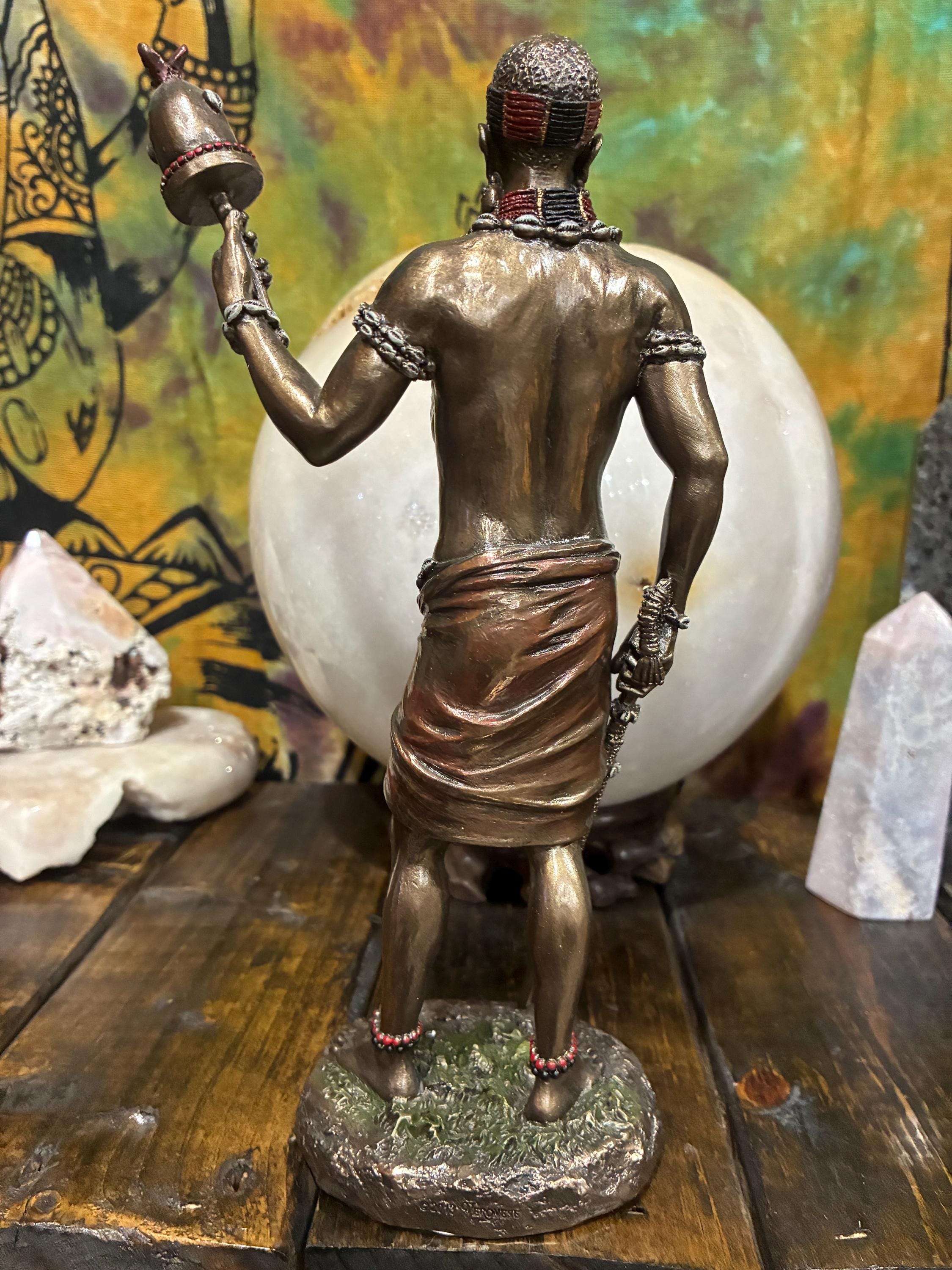 Elegua Statue | Bronze Cast Resin Orisha, Crossroads Guardian