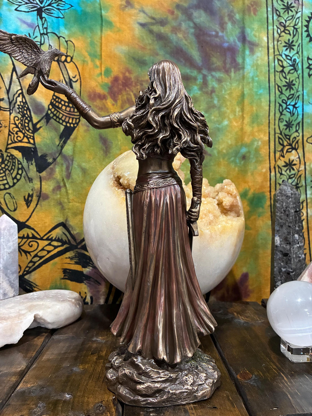 Morrigan Statue – Veronese Collection Bronze Finish, Celtic Goddess Altar Figurine