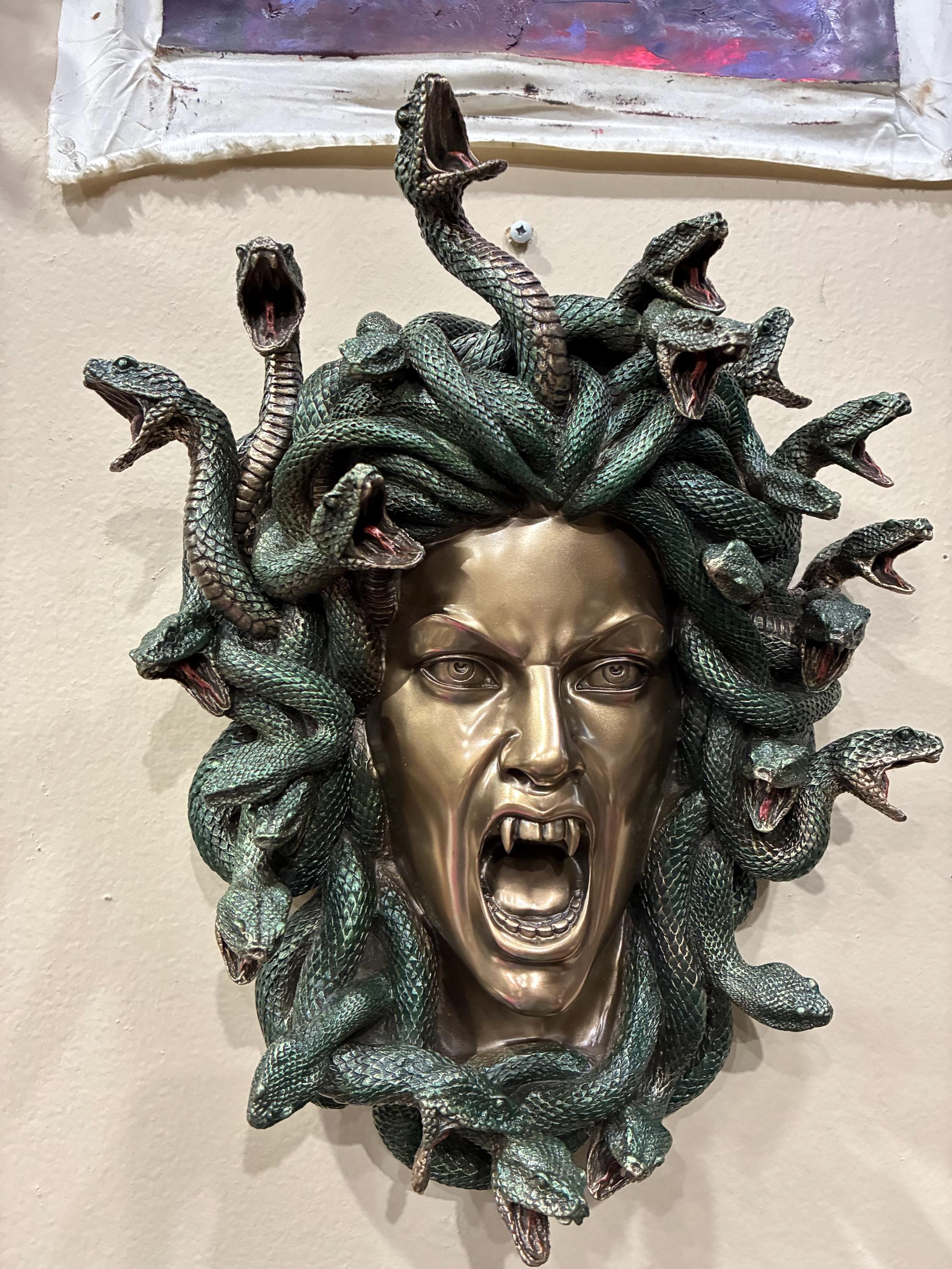 Medusa Wall Sculpture | Gothic Mythology Snake Hair Decor