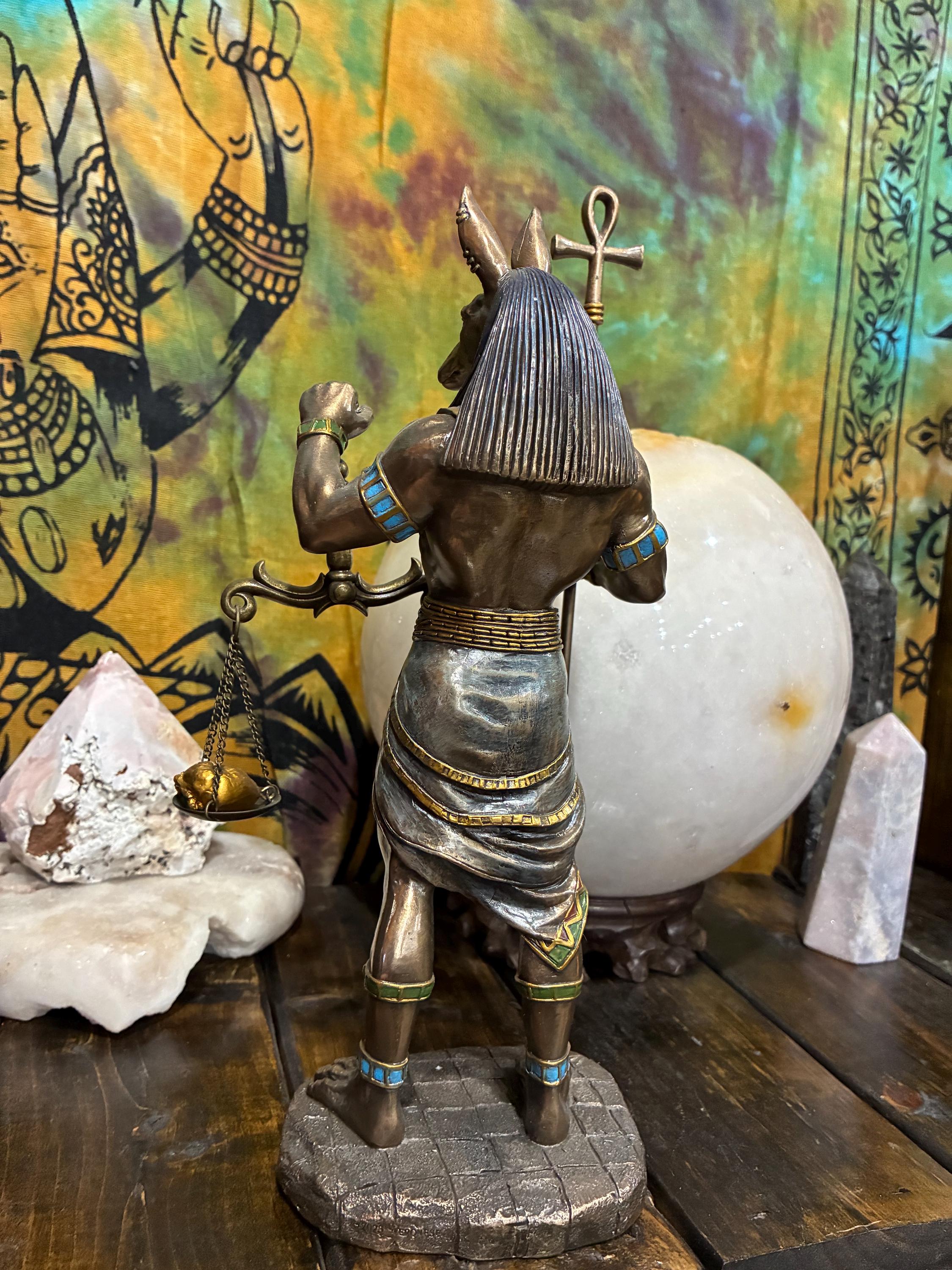 Anubis Statue – Bronze Finish Gothic Altar Decor, Egyptian Mythology Jackal God