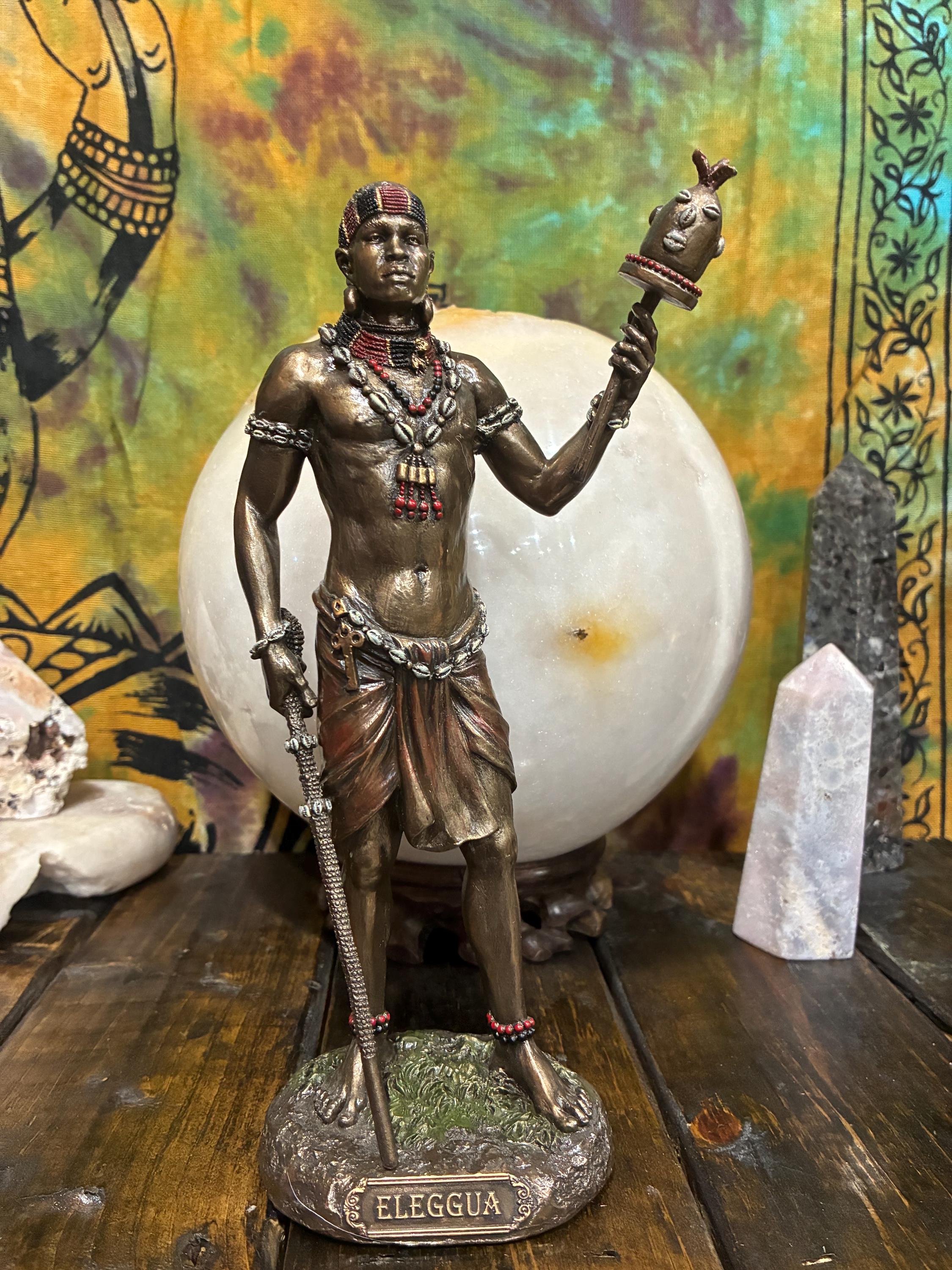 Elegua Statue | Bronze Cast Resin Orisha, Crossroads Guardian