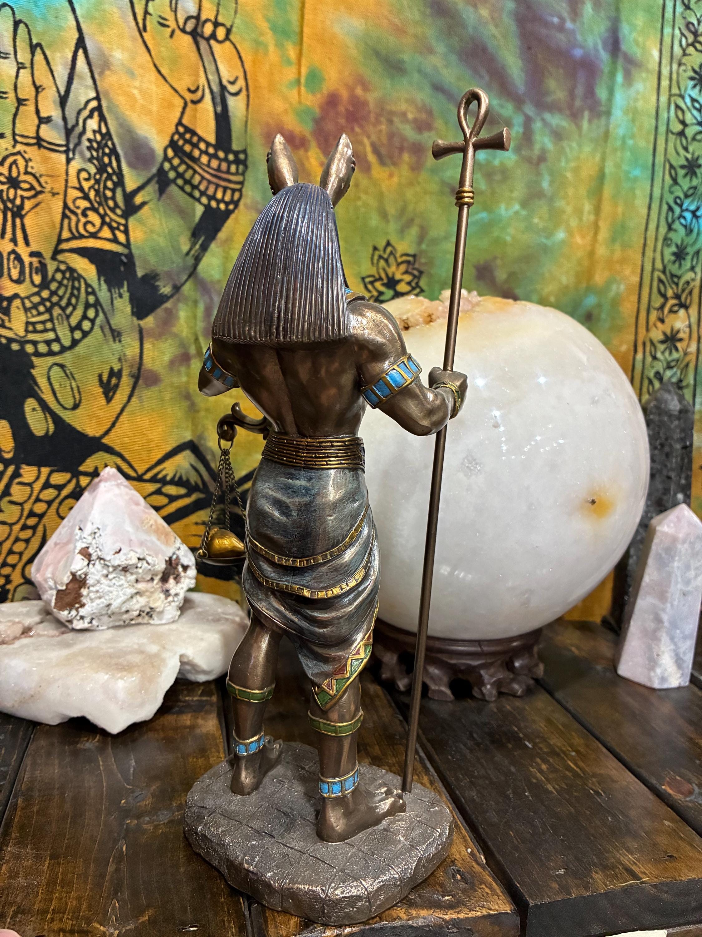 Anubis Statue – Bronze Finish Gothic Altar Decor, Egyptian Mythology Jackal God