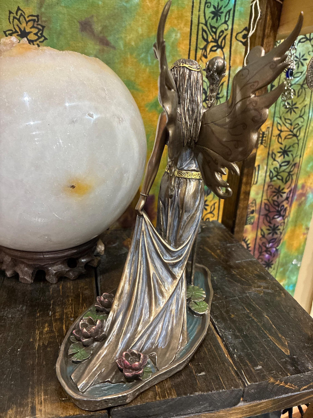 Áine Statue | Irish Faery Goddess, Swan & Lotus Altar Decor