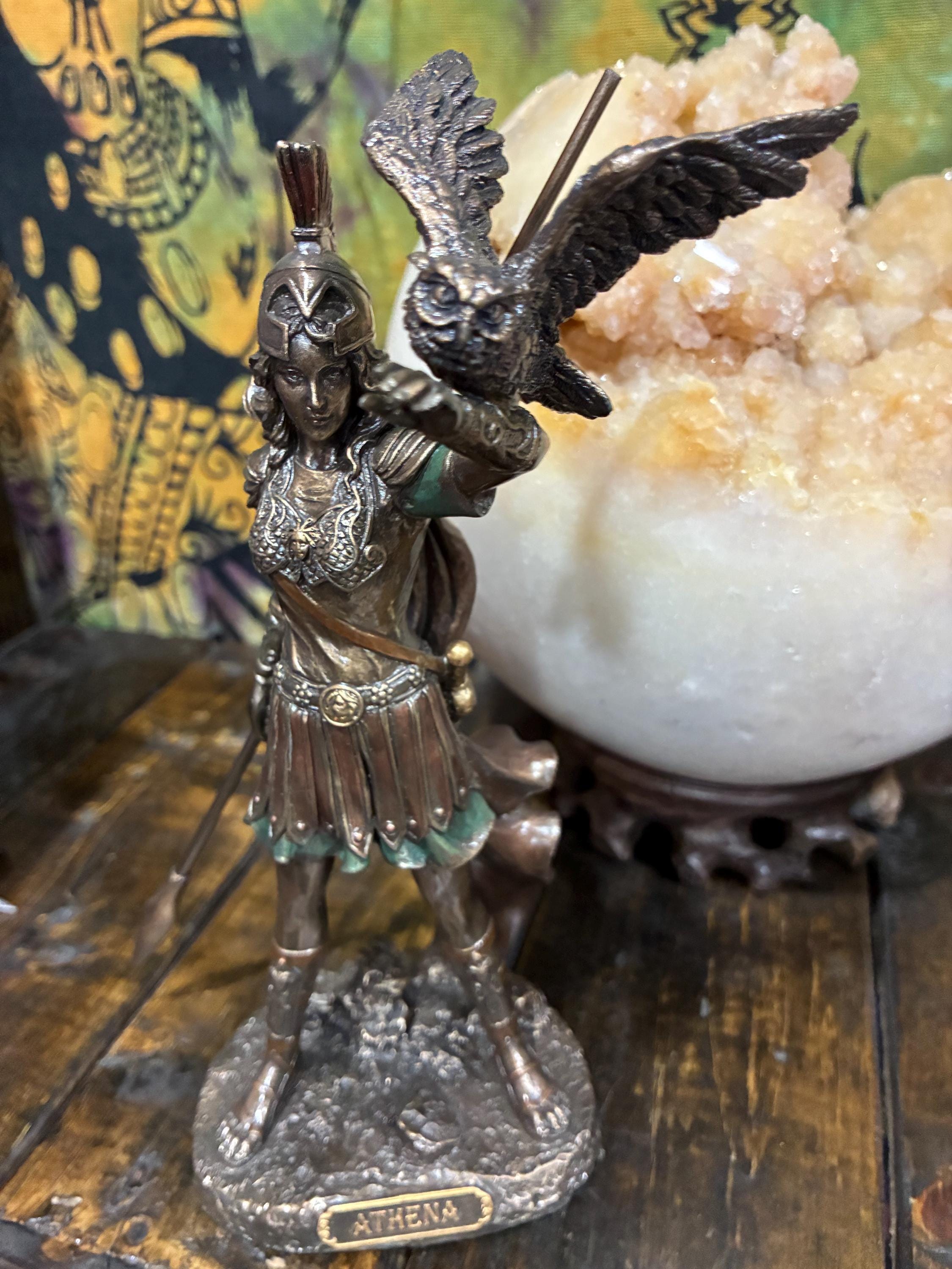 Athena Statue | Bronze Finish Greek Goddess Altar Decor