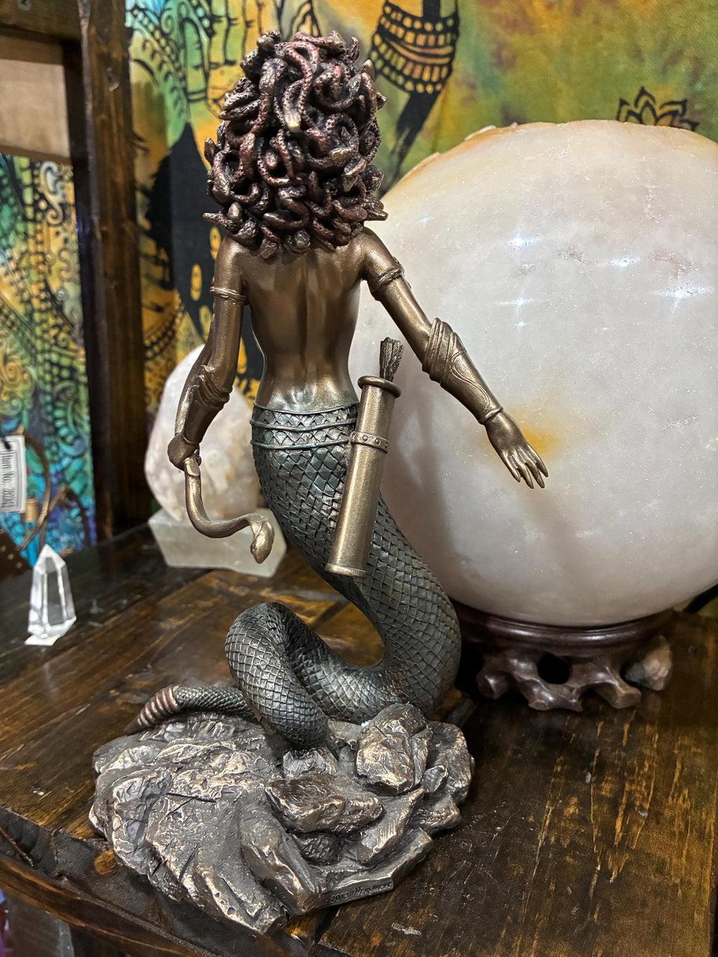 Bronze Cast Resin Medusa Statue | Greek Mythology Gorgon Figurine (8 3/4")