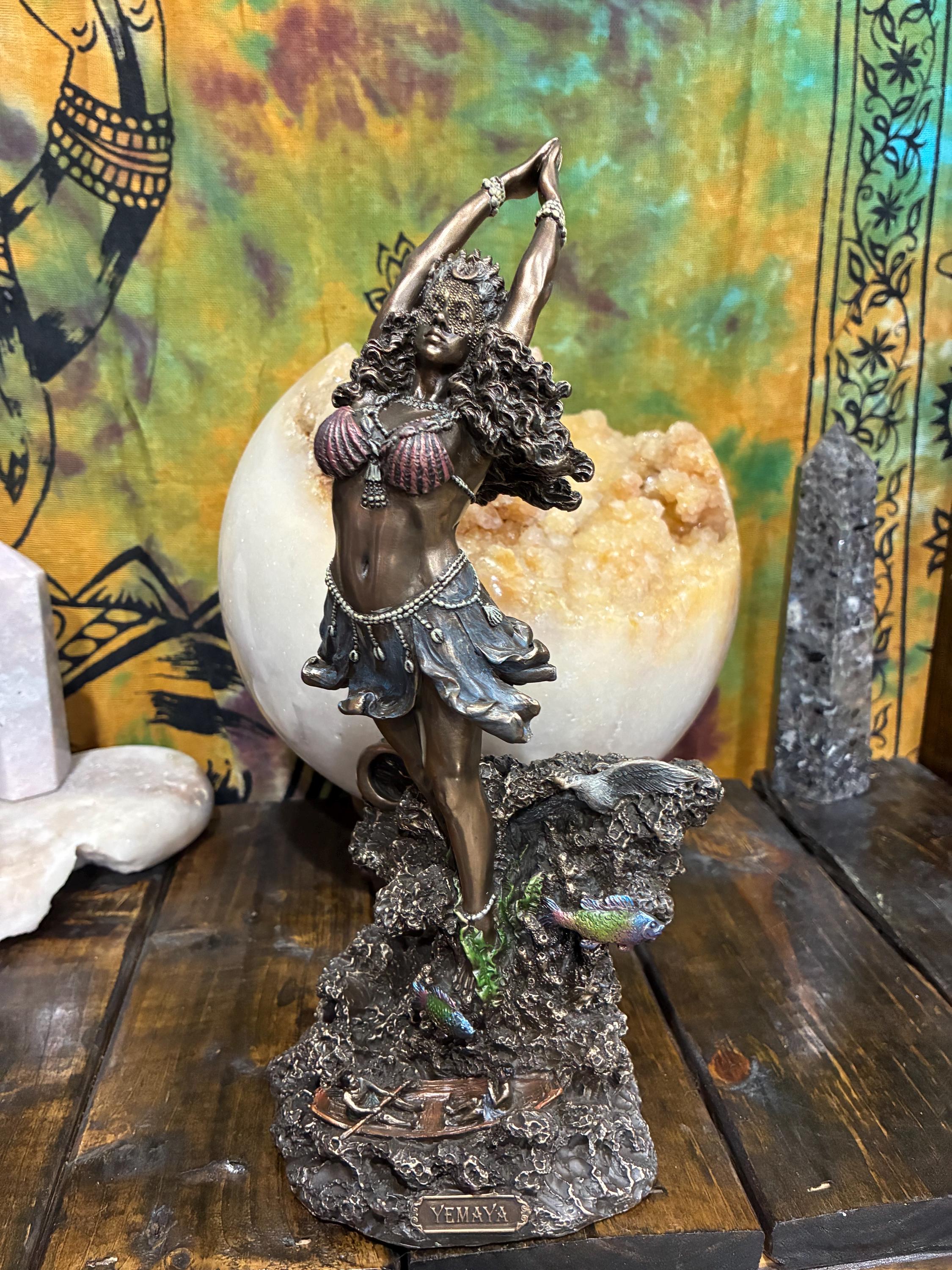 Yemaya Statue | Bronze Finish Orisha Altar Decor, 10.25"