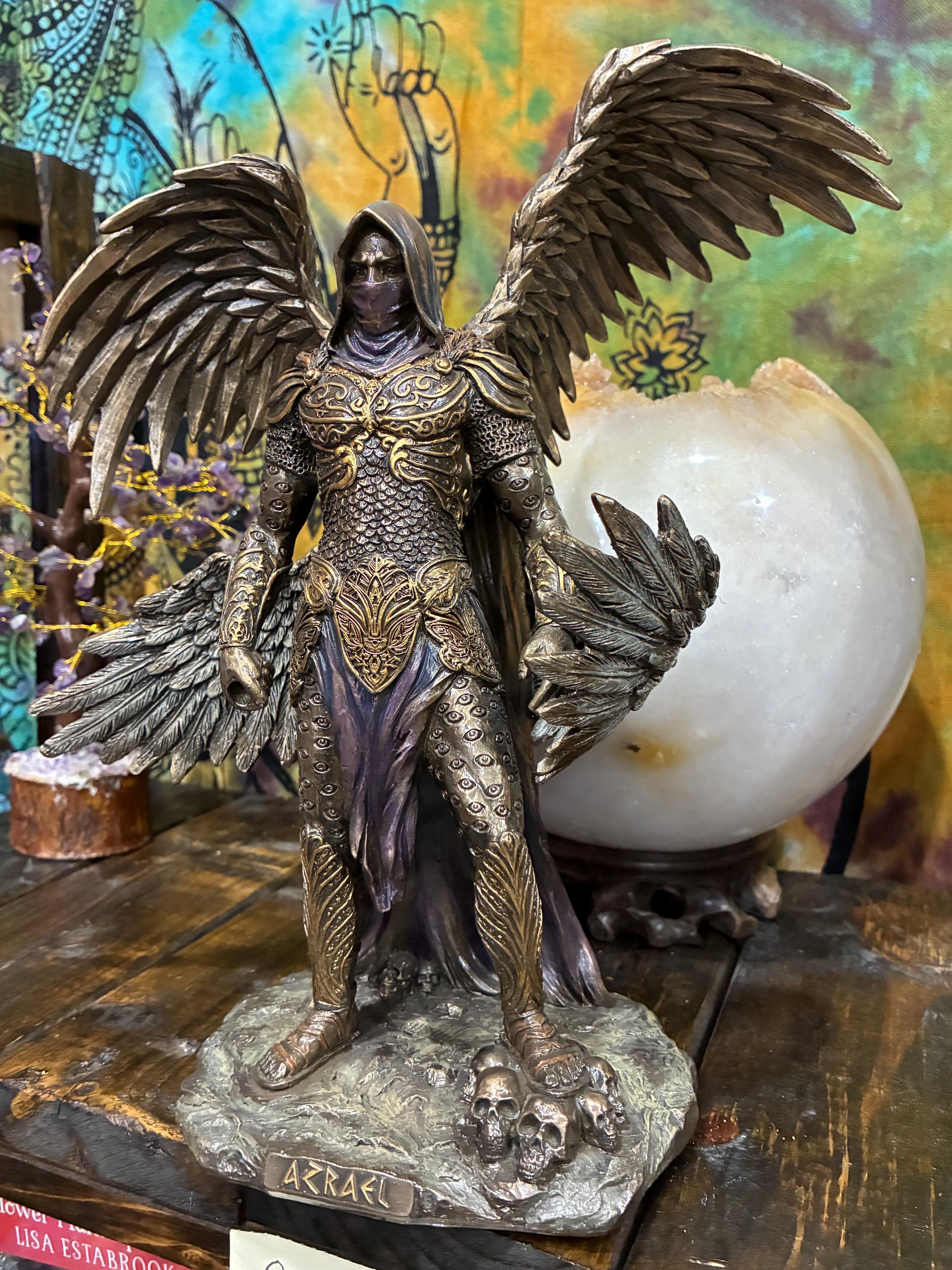 Azrael (Angel of Death) Statue  10 3/4” (Gothic Winged Guardian Decor)