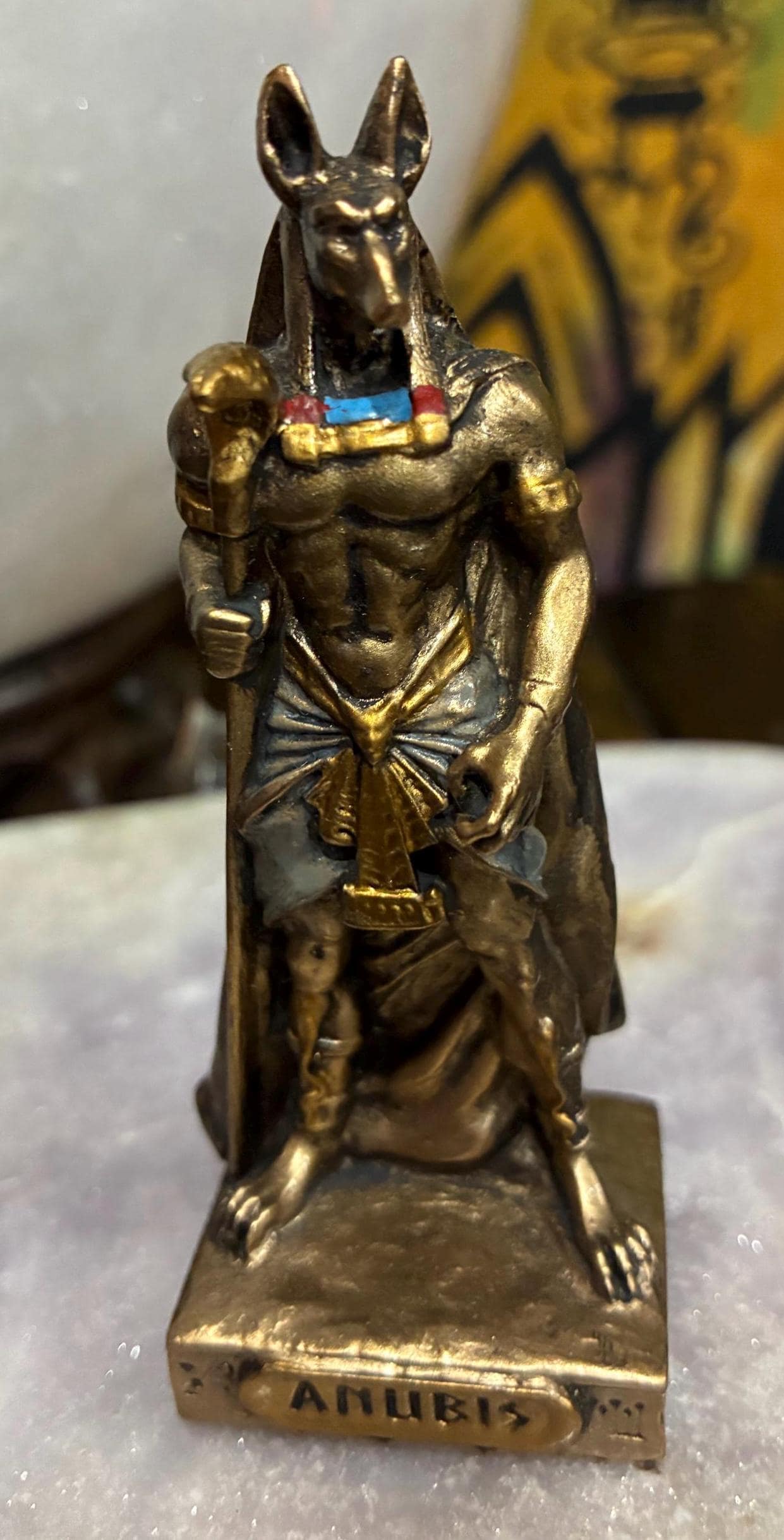 Anubis Statue — 3 1/2” (Mini) | Egyptian Jackal God Figurine | Protection & Ancestor Altar Decor | Spiritual Gift