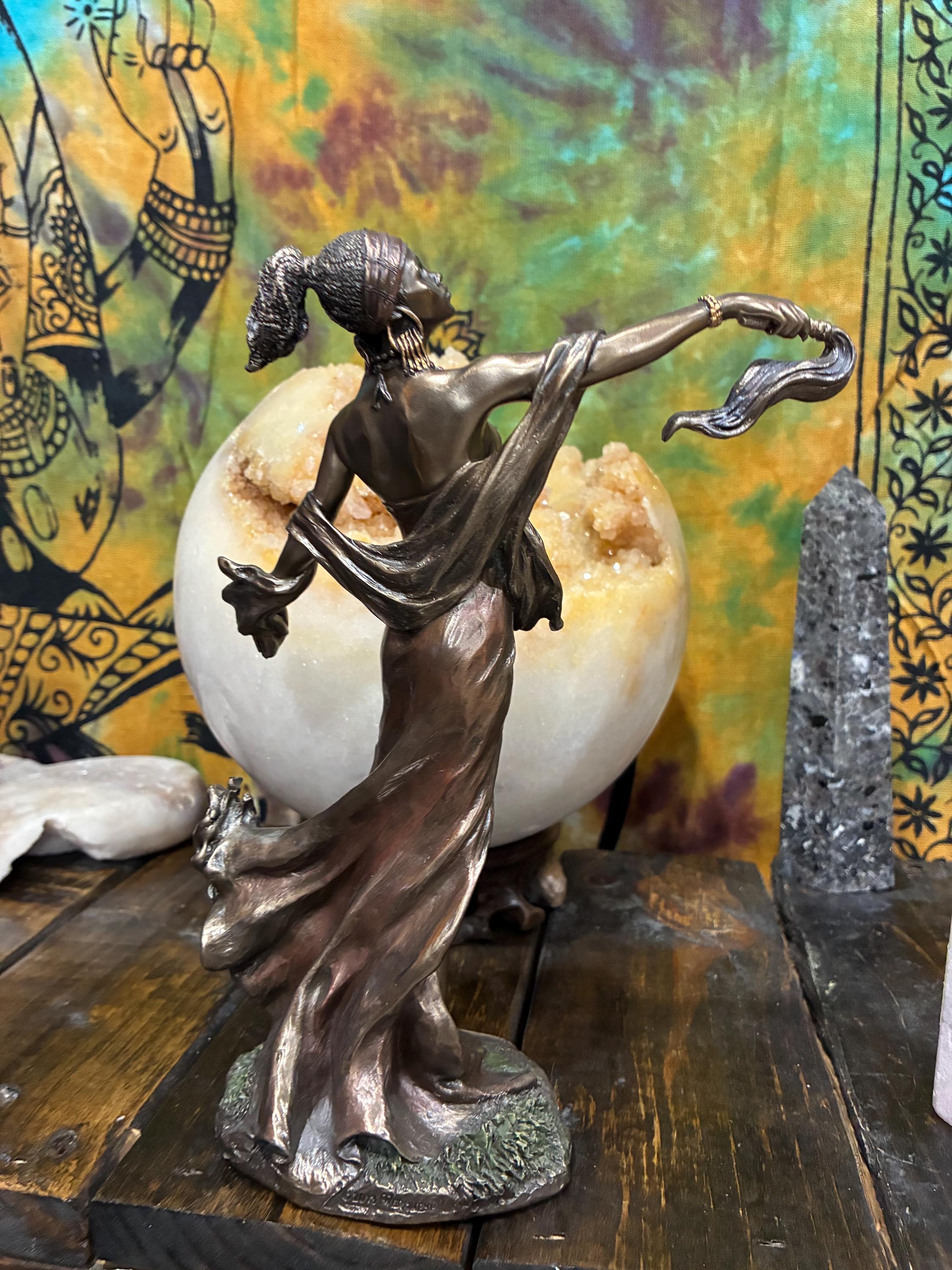 Oya Statue | Bronze Finish Orisha of Storms, Winds & Transformation