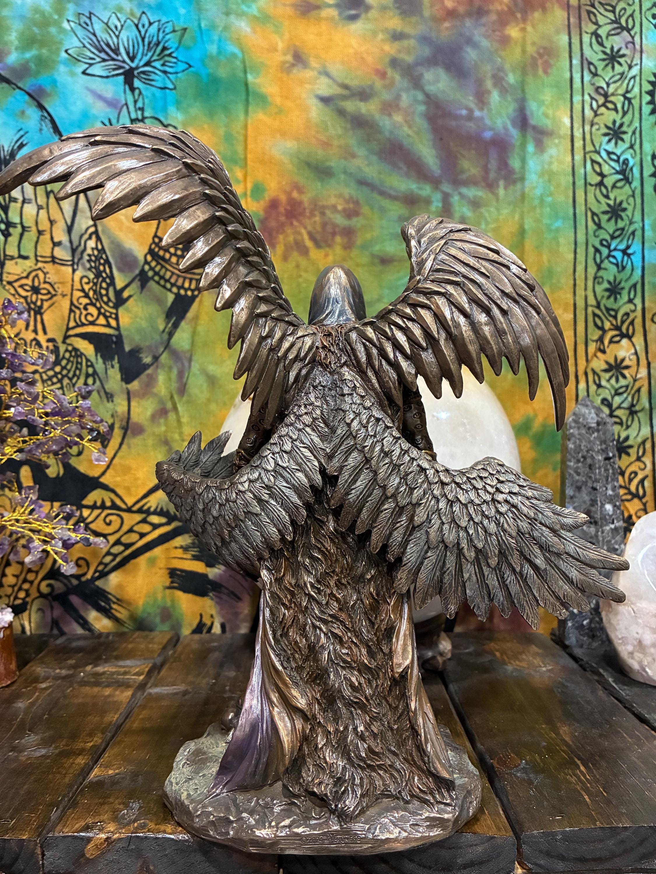 Azrael (Angel of Death) Statue  10 3/4” (Gothic Winged Guardian Decor)