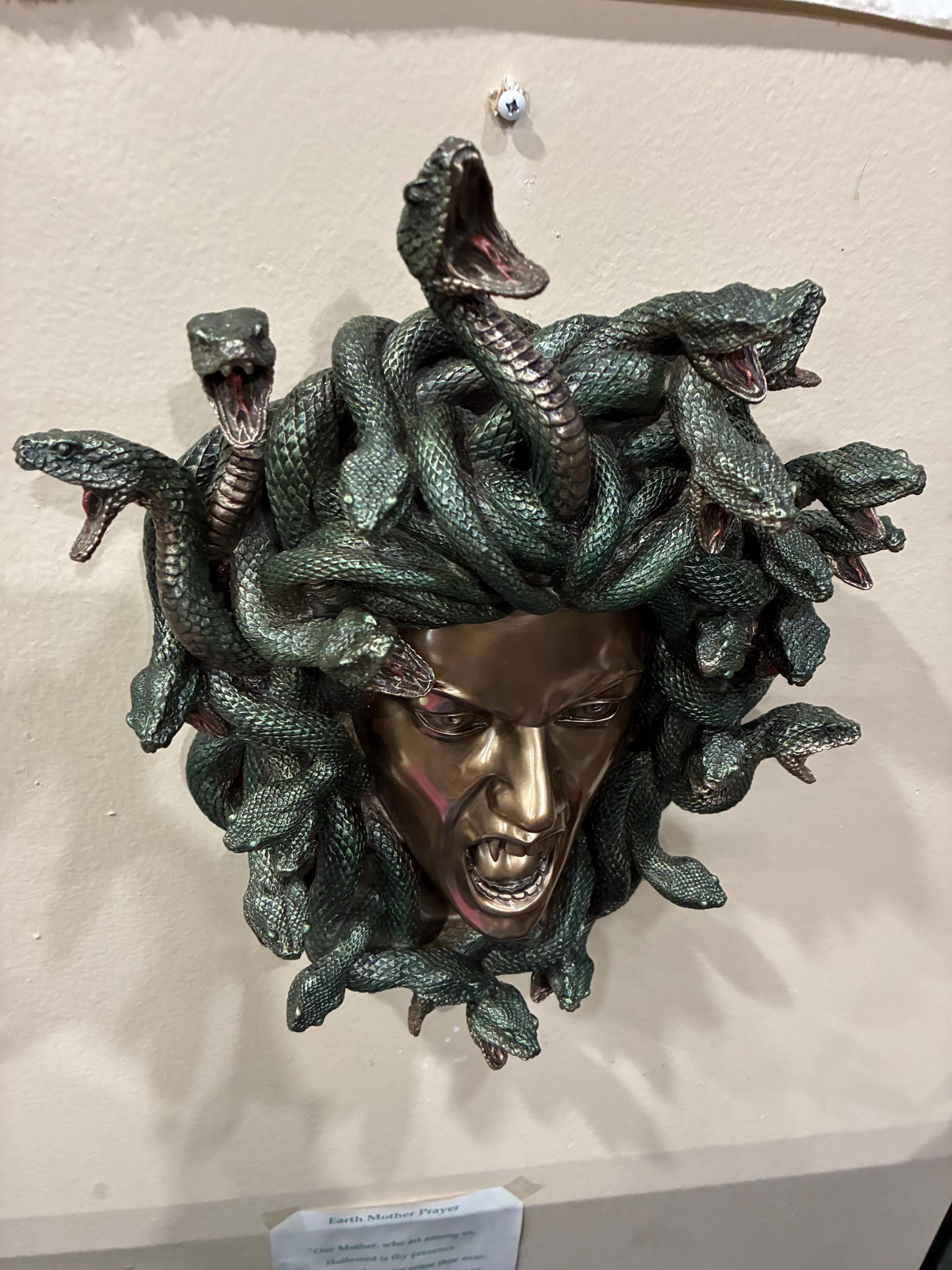 Medusa Wall Sculpture | Gothic Mythology Snake Hair Decor