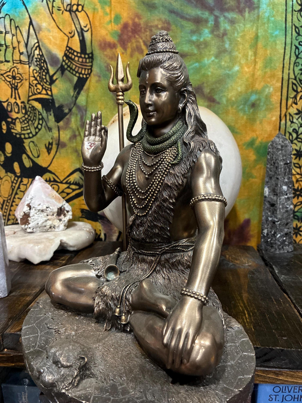 Shiva Statue | 10 1/8" Bronze Cast Resin, Hindu Altar Decor