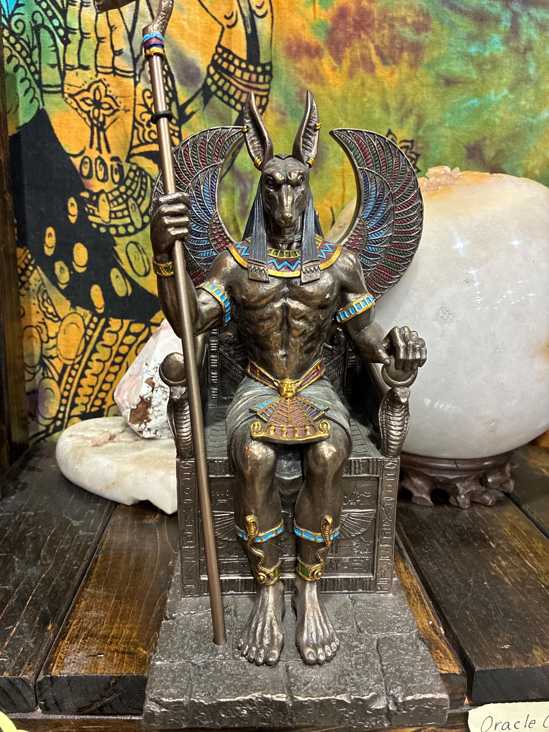 Anubis Statue on Throne | 11" Egyptian God Altar Decor