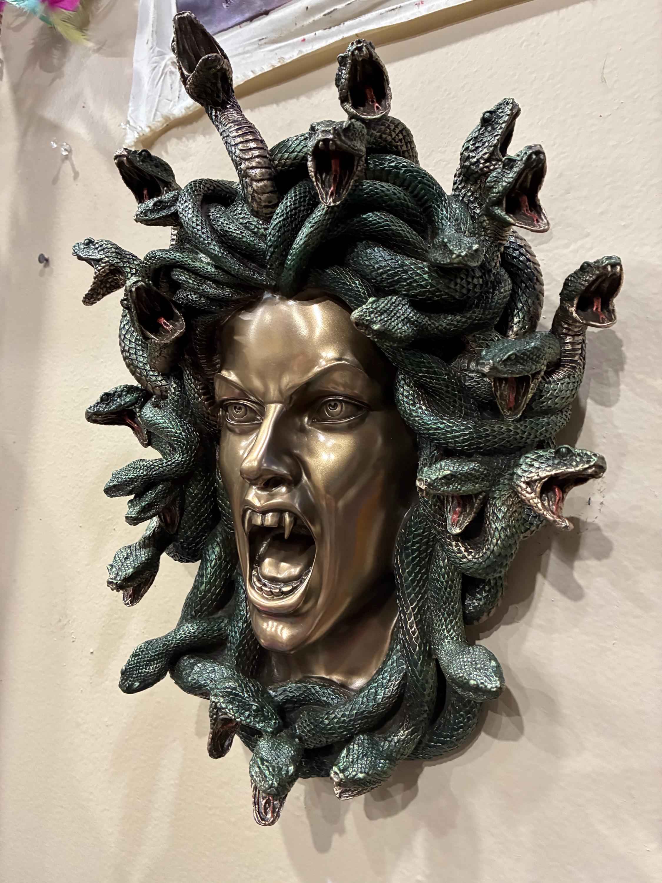 Medusa Wall Sculpture | Gothic Mythology Snake Hair Decor