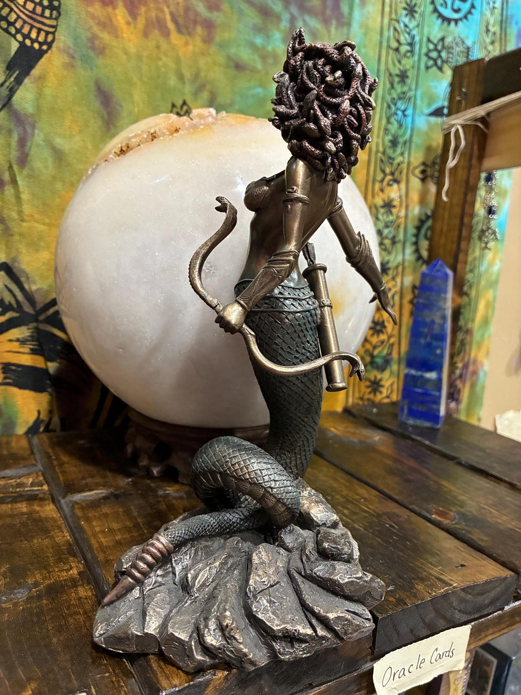 Bronze Cast Resin Medusa Statue | Greek Mythology Gorgon Figurine (8 3/4")