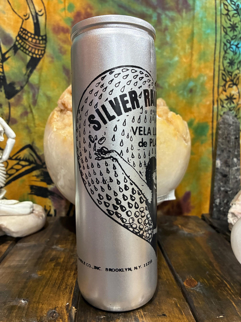 Silver Rain Ritual Candle | Money Drawing, Abundance, Prosperity