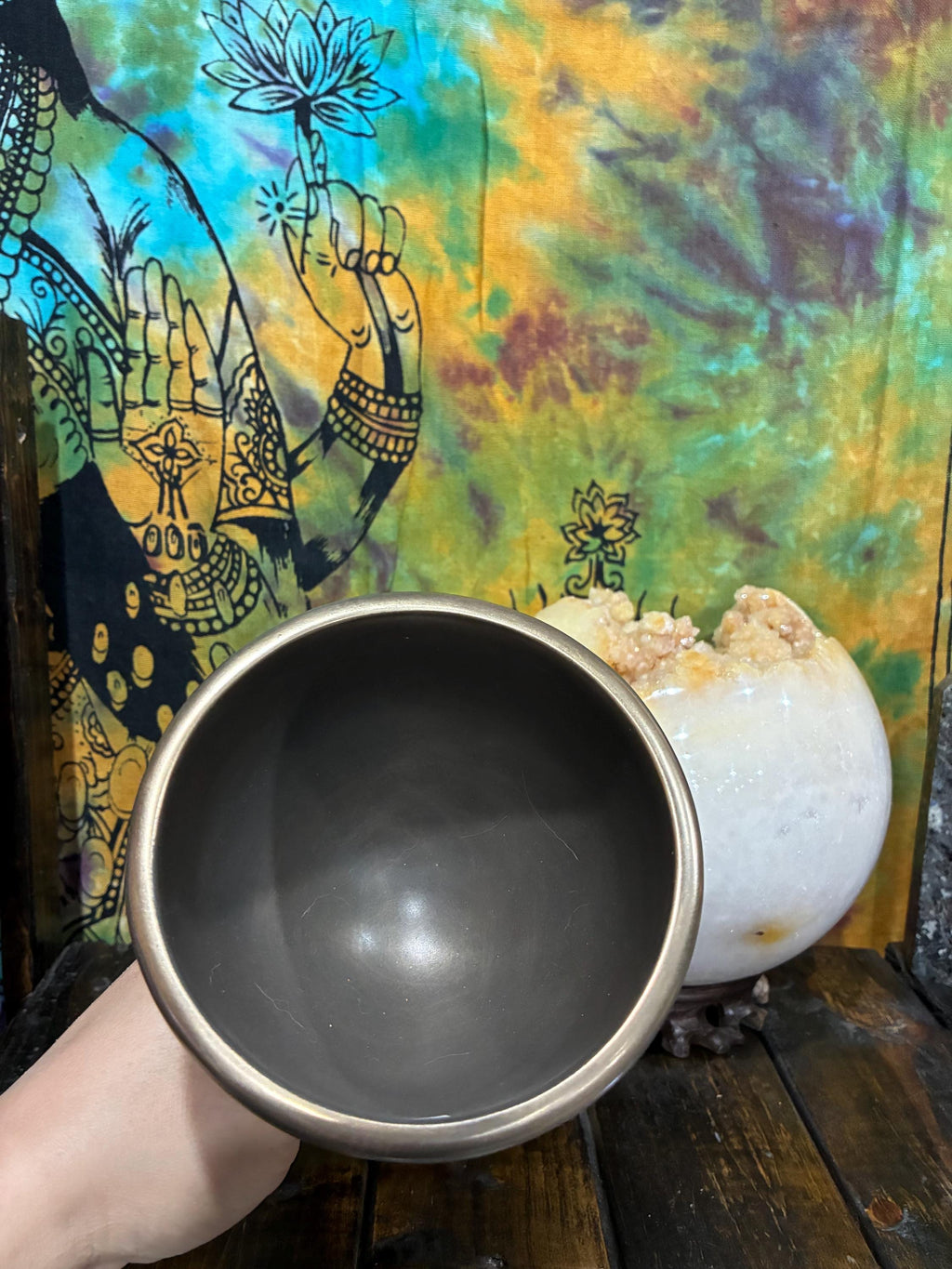 Holy Grail Chalice 8 7/8" | Pewter-Style Ornate Cup with Gems | Altar Ritual Decor