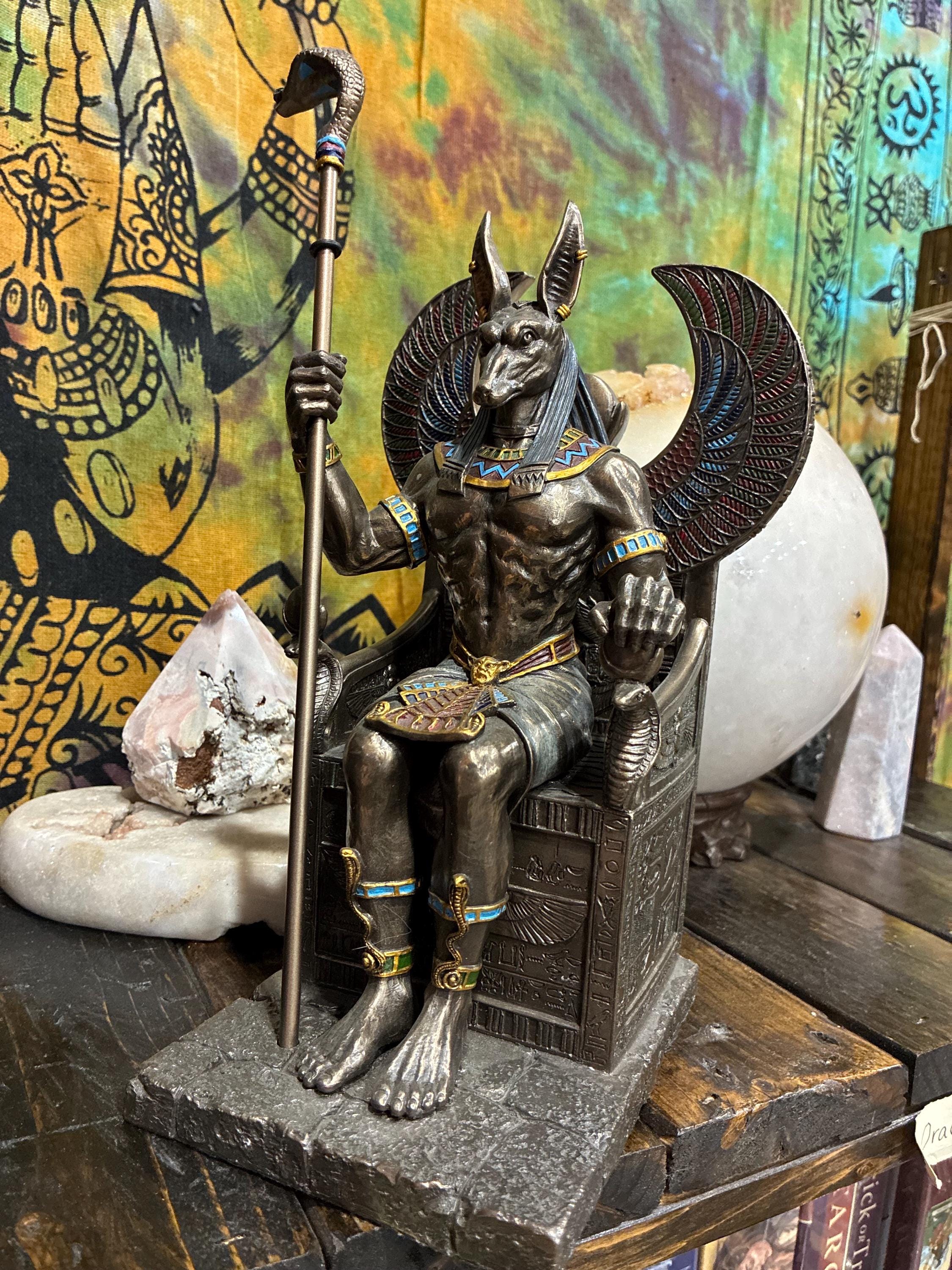 Anubis Statue on Throne | 11" Egyptian God Altar Decor