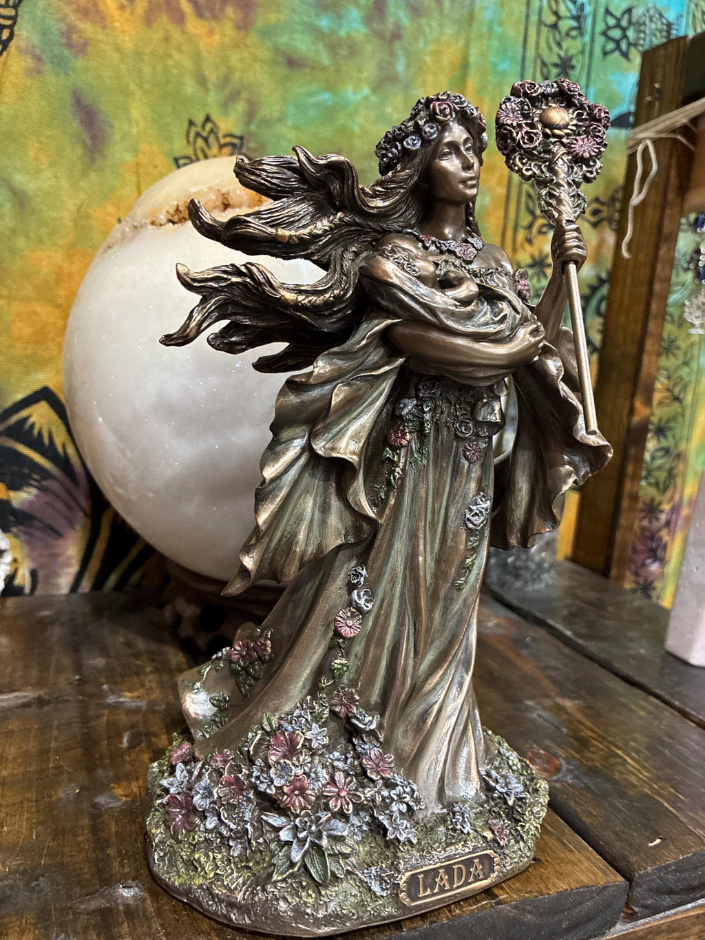 Lada Statue 8 3/4" Bronze Cast Resin | Slavic Goddess of Love, Spring, Motherhood Harmony